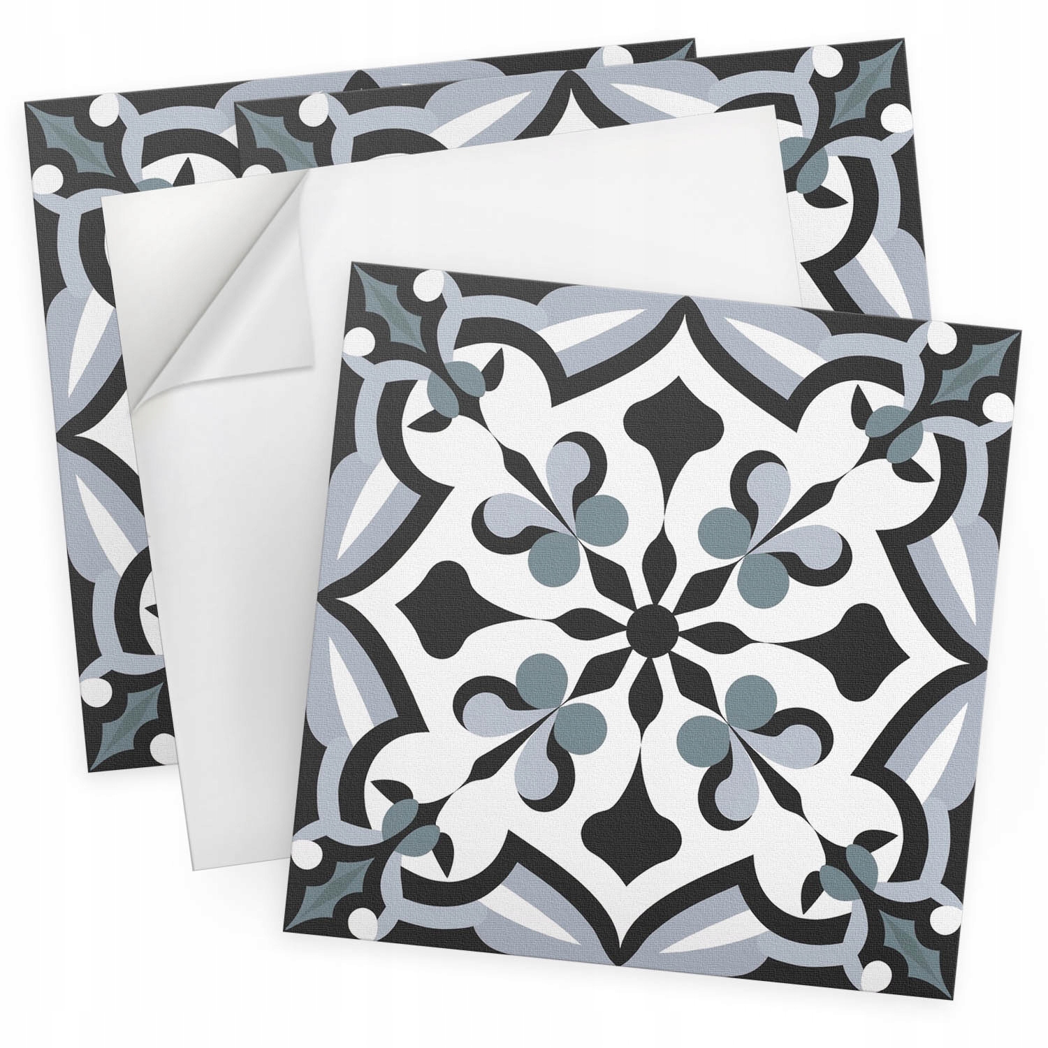 Sada samolepících Pvc panelů Stylový rostlinný vzor 4 ks 50x50 cm