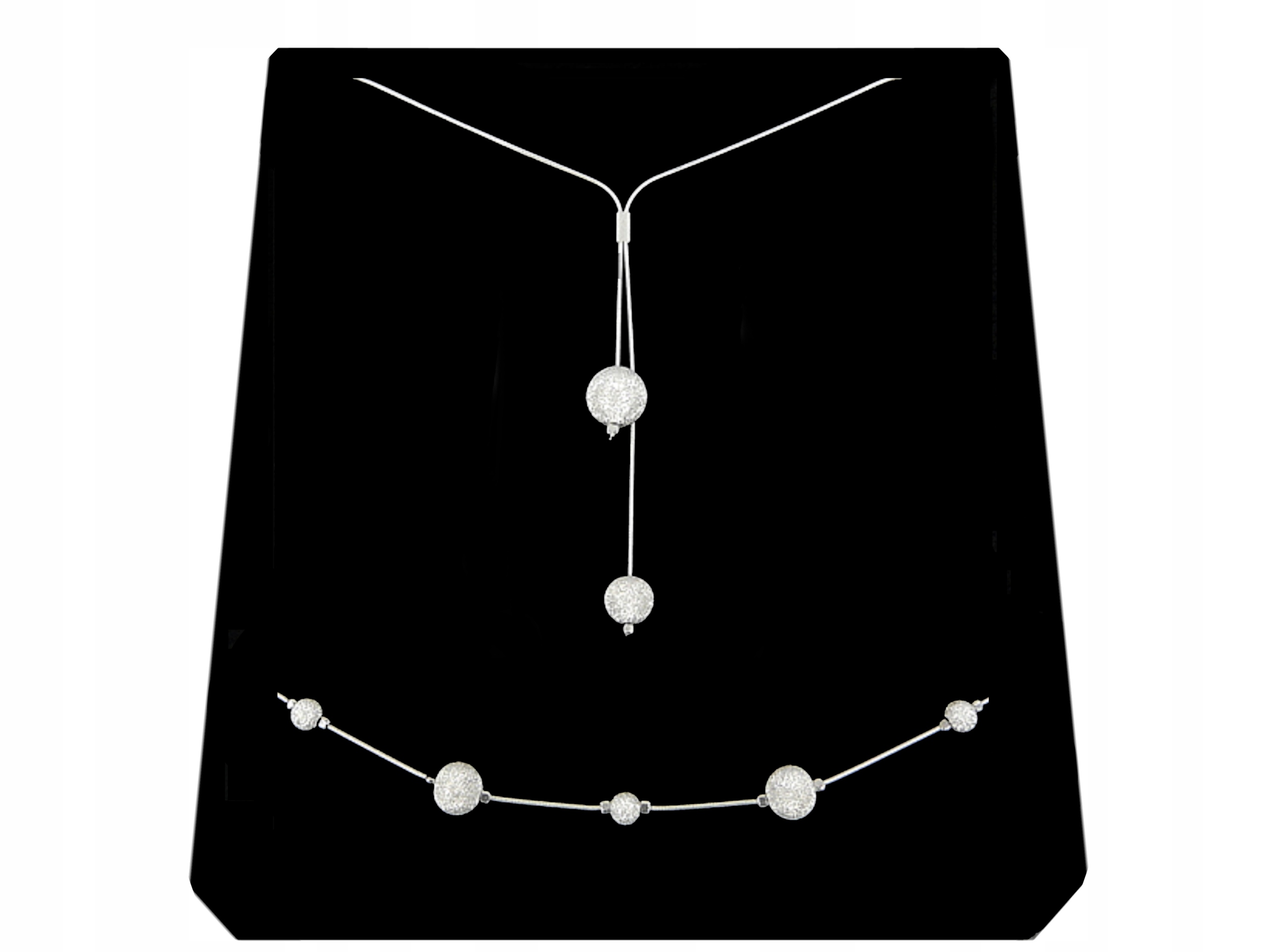 

Srebrny Komplet Kulki Diamentowane srebro 925