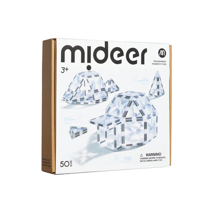 Klocki Magnetyczne Przezroczyste Diamenty 50 El. Mideer
