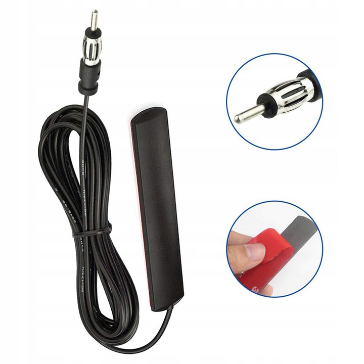 UNIWERSALNA ANTENA RADIA DO WZMOCNIENIA SYGNAŁU AM/FM RG174 ZŁĄCZE AUTO