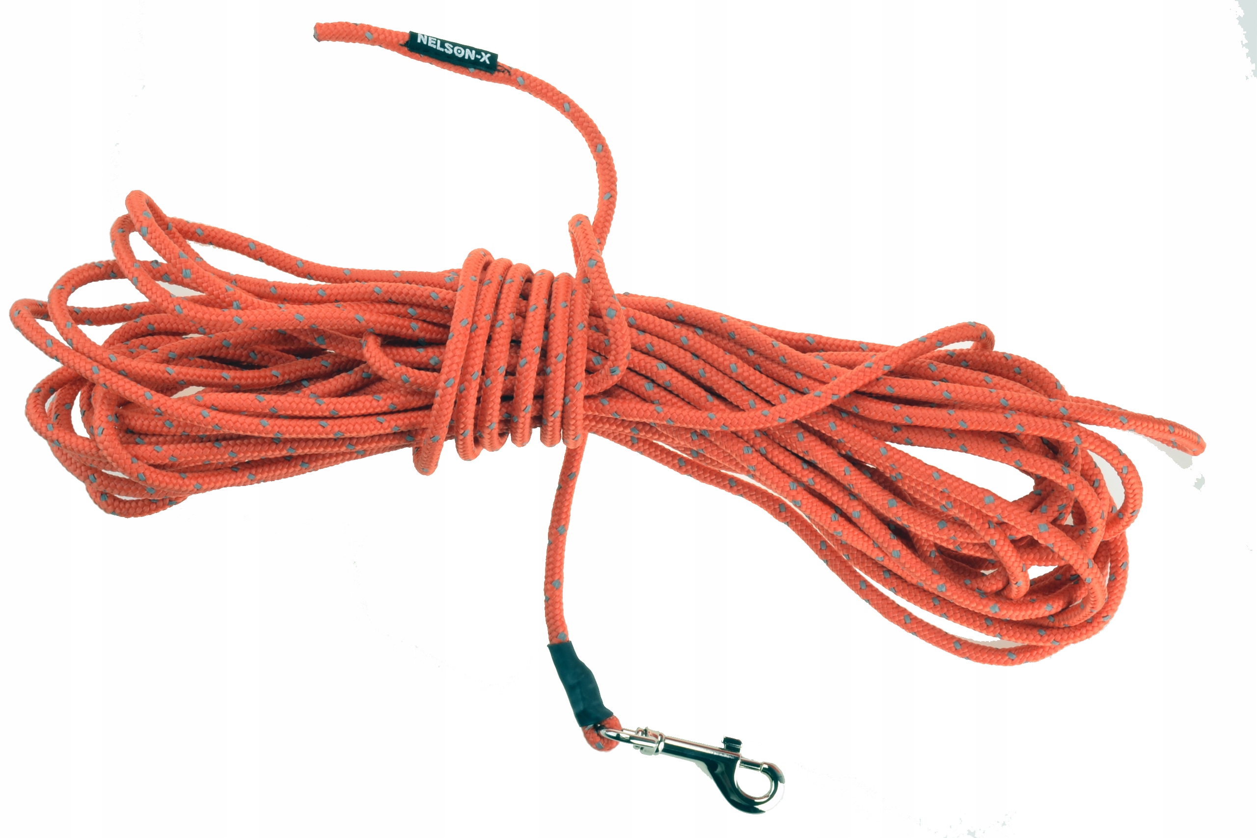 Levně Treningové Vodítko Pro Psa Oranžová Reflexní Nelson-x 0,6 CM/5 M Karabina