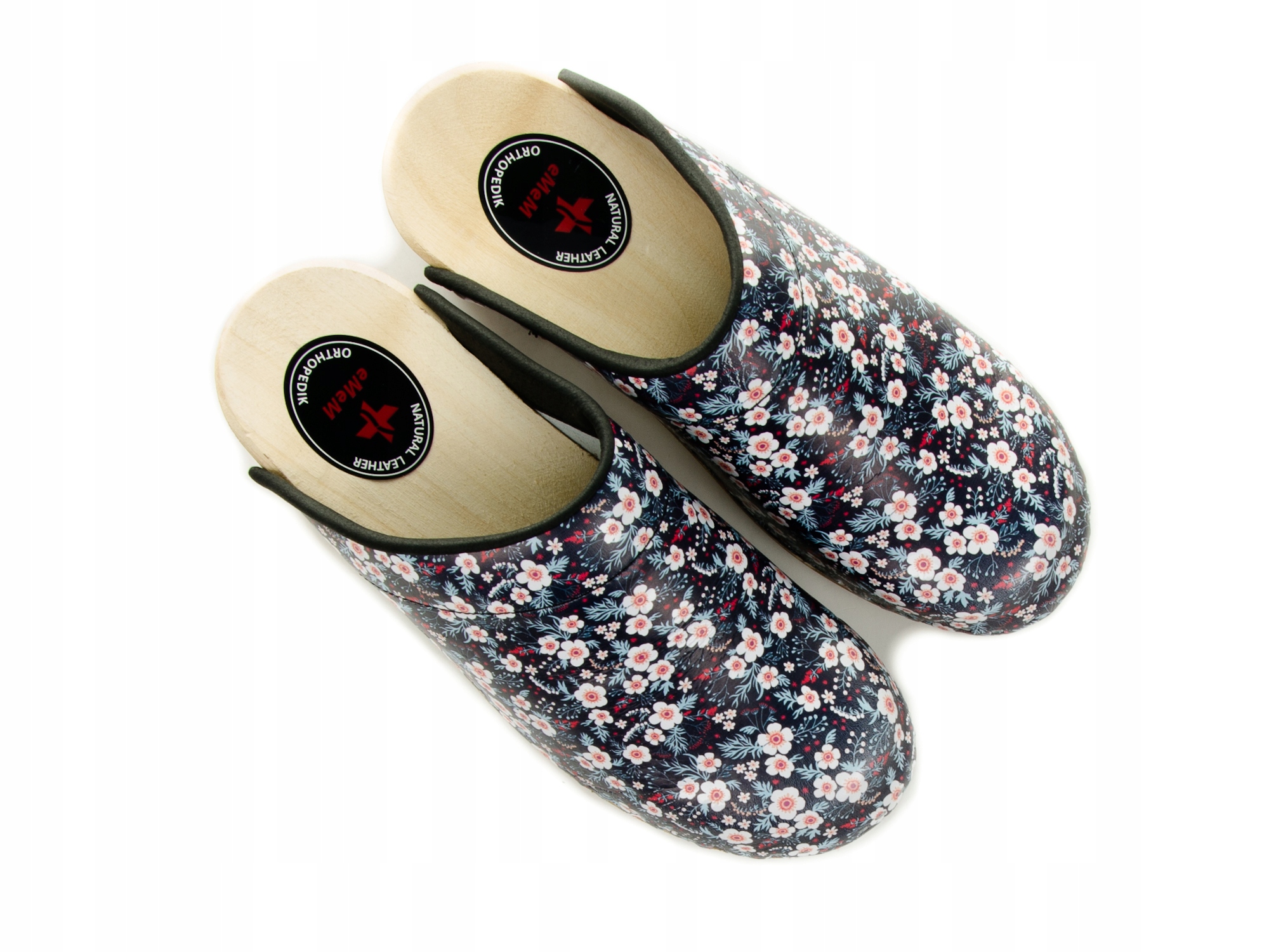 TREPY DREWNIAKI Damskie Skóra Naturalna - kwiatki Rozmiar 37