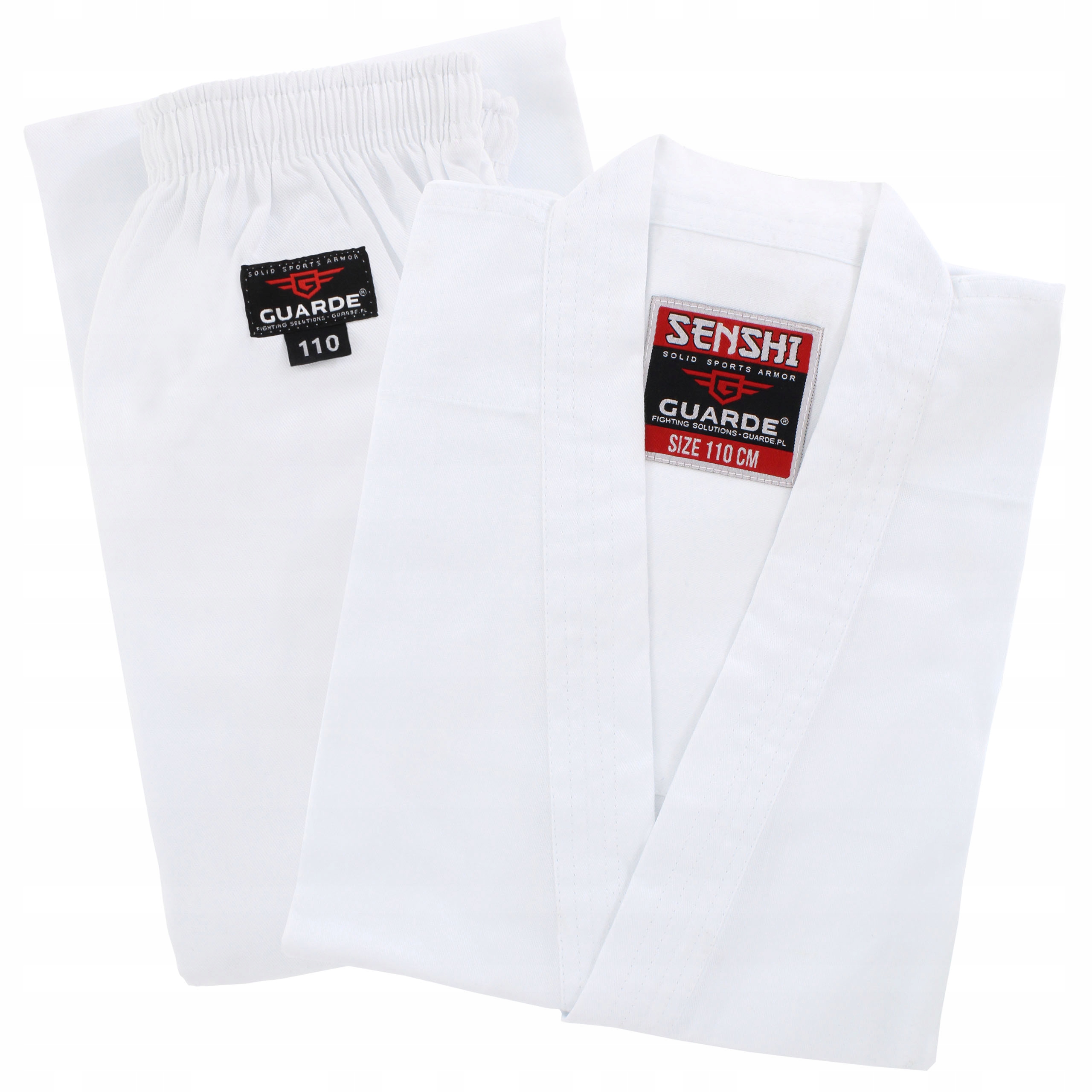 Guarde Kimono Karate Senshi Uniwersalne Karatega Białe Dla Dzieci 110cm