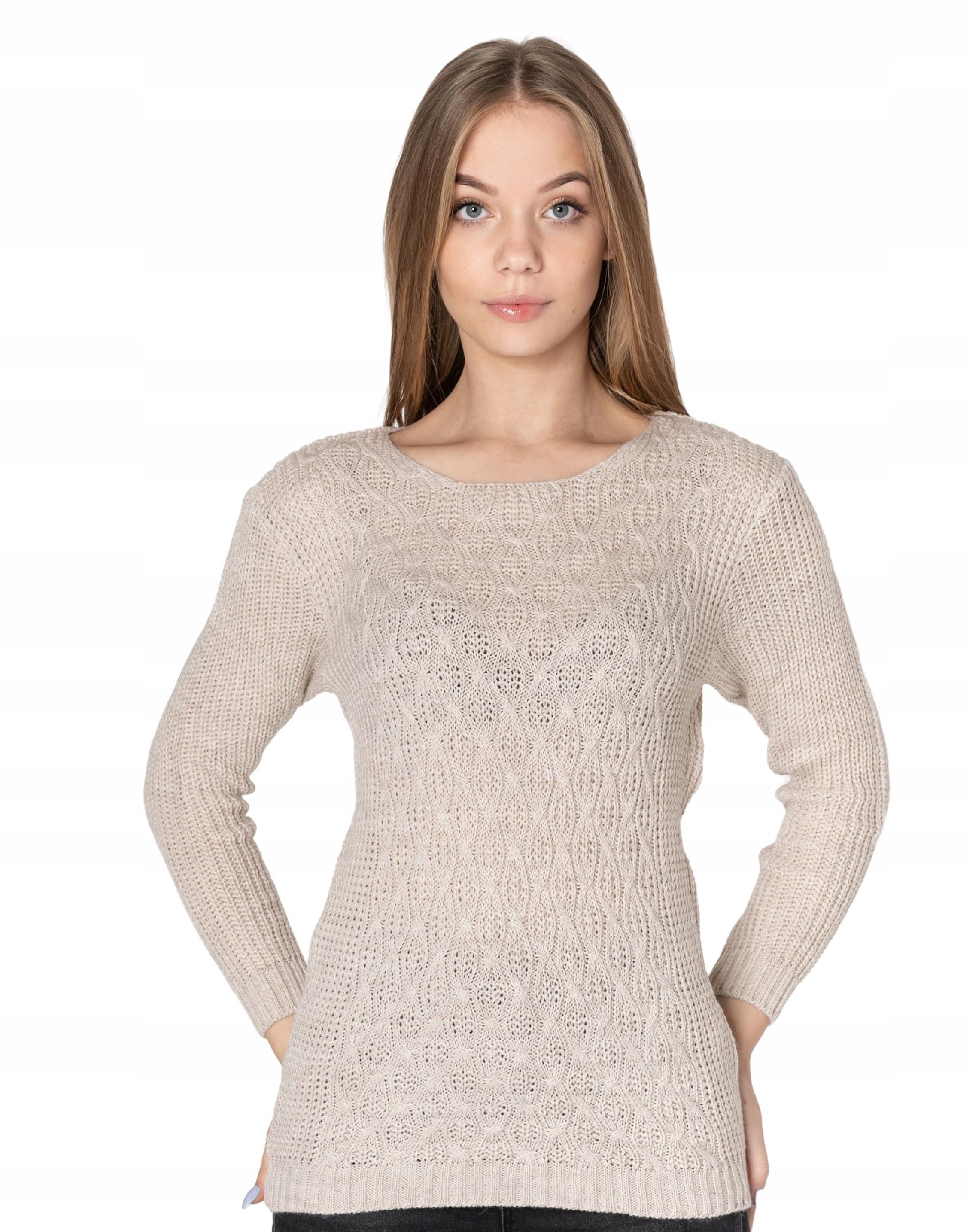 

Lekki Sweterek Damski Sweter SD01-08 beżowy