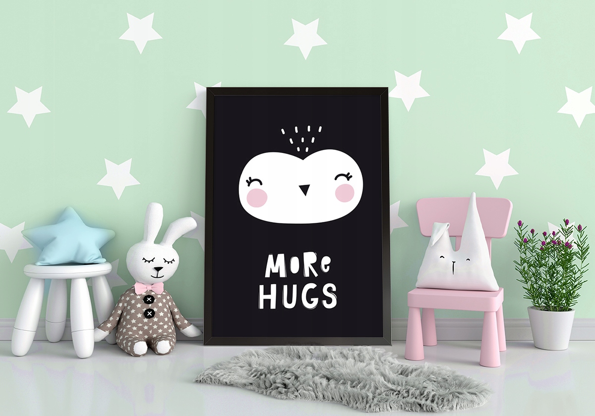OBRAZ PLAKAT W RAMIE 33x43 cm Hugs Scandi PD348 Marka inna