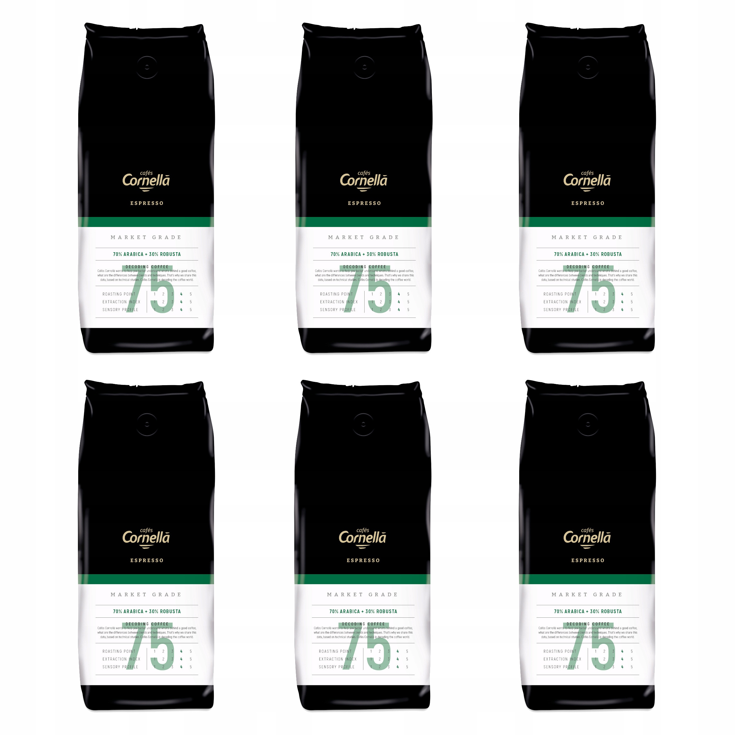 6 x Káva zrnková Cornella Espresso 75 Market Grade 1 kg