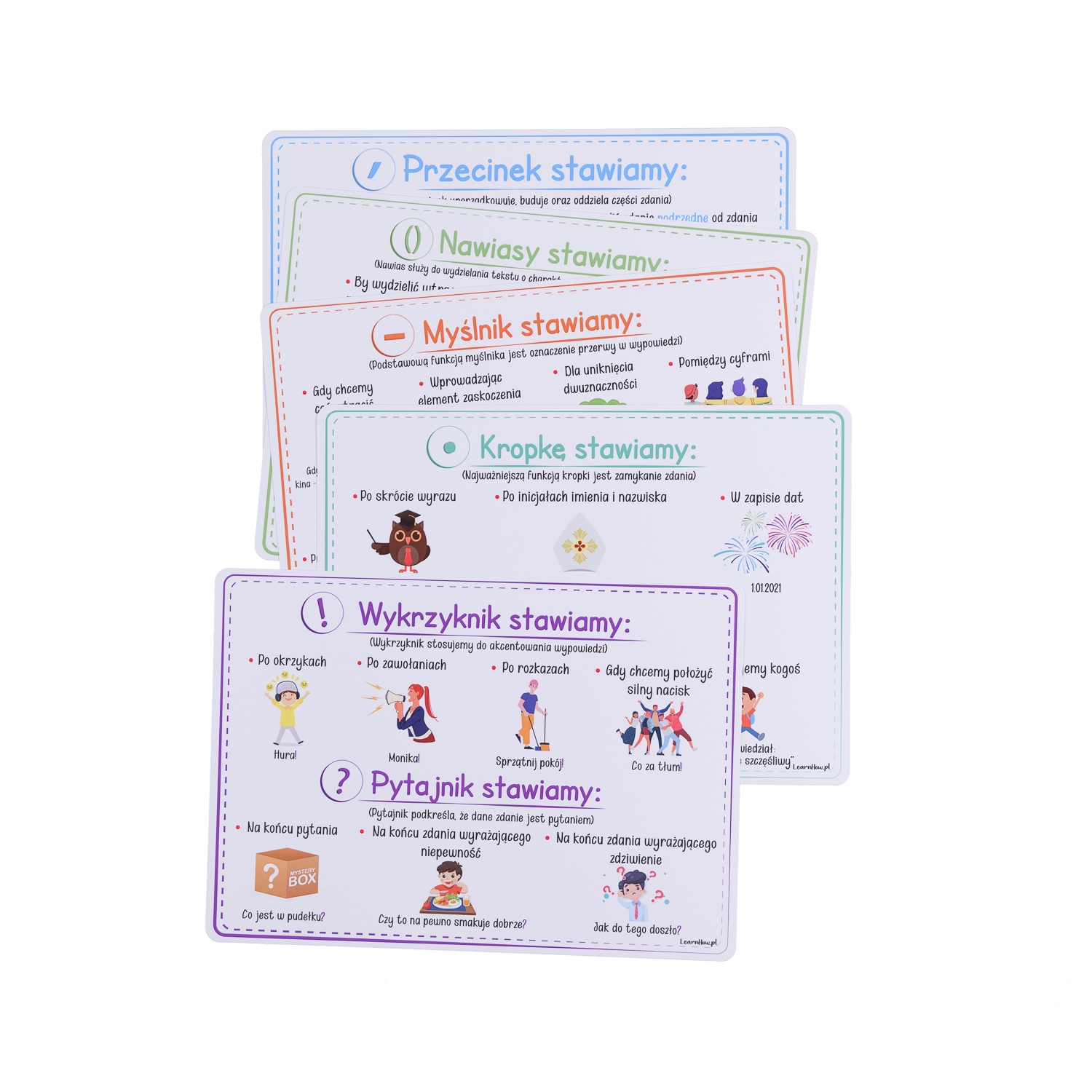 PLANSZE EDUKACYJNE - CZĘŚCI MOWY + ORTOGRAFIA + INTERPUNKCJA - ZESTAW ISBN 9788366857025