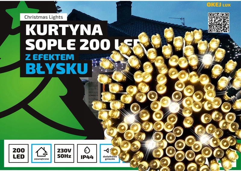 

Sople Zewnętrzne 200LED Profesjonalne Grube Flash