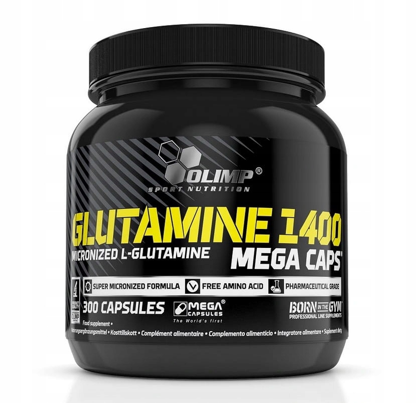 Olimp L-Glutamine 1400 Caps 300 kapslí Glutamin Aminokyseliny Bcaa