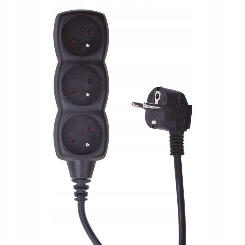 

Przedłużacz 3 gniazda 3 metry Czarny PC0313