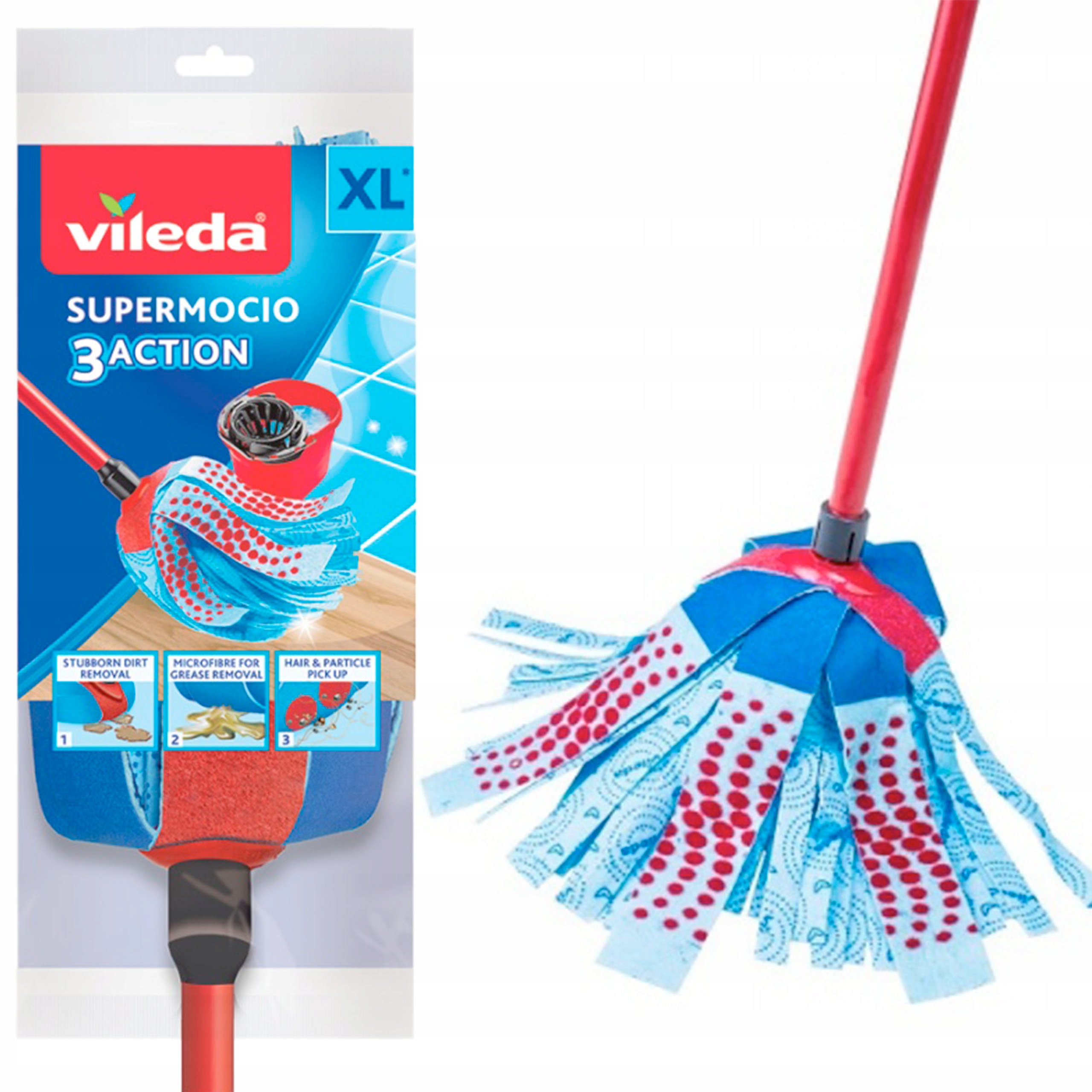 

Vileda Mop 3ACTION Velour Supermocio Drążek