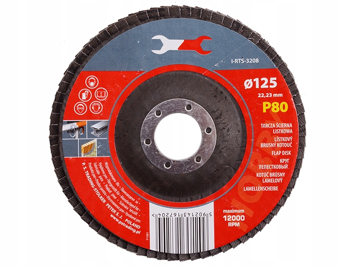 

Ściernica Listkowa lamelka 125x22.2mm P 80 Tarcza