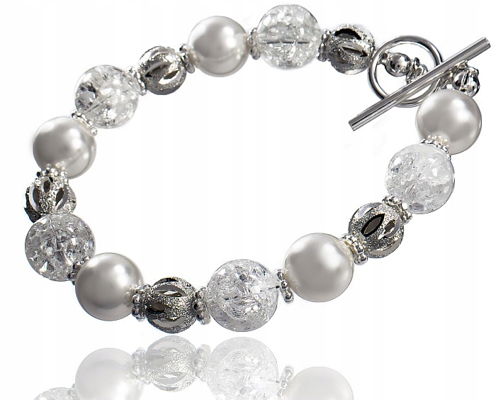 Krystaly Náramek Crystal White Stříbro Arande