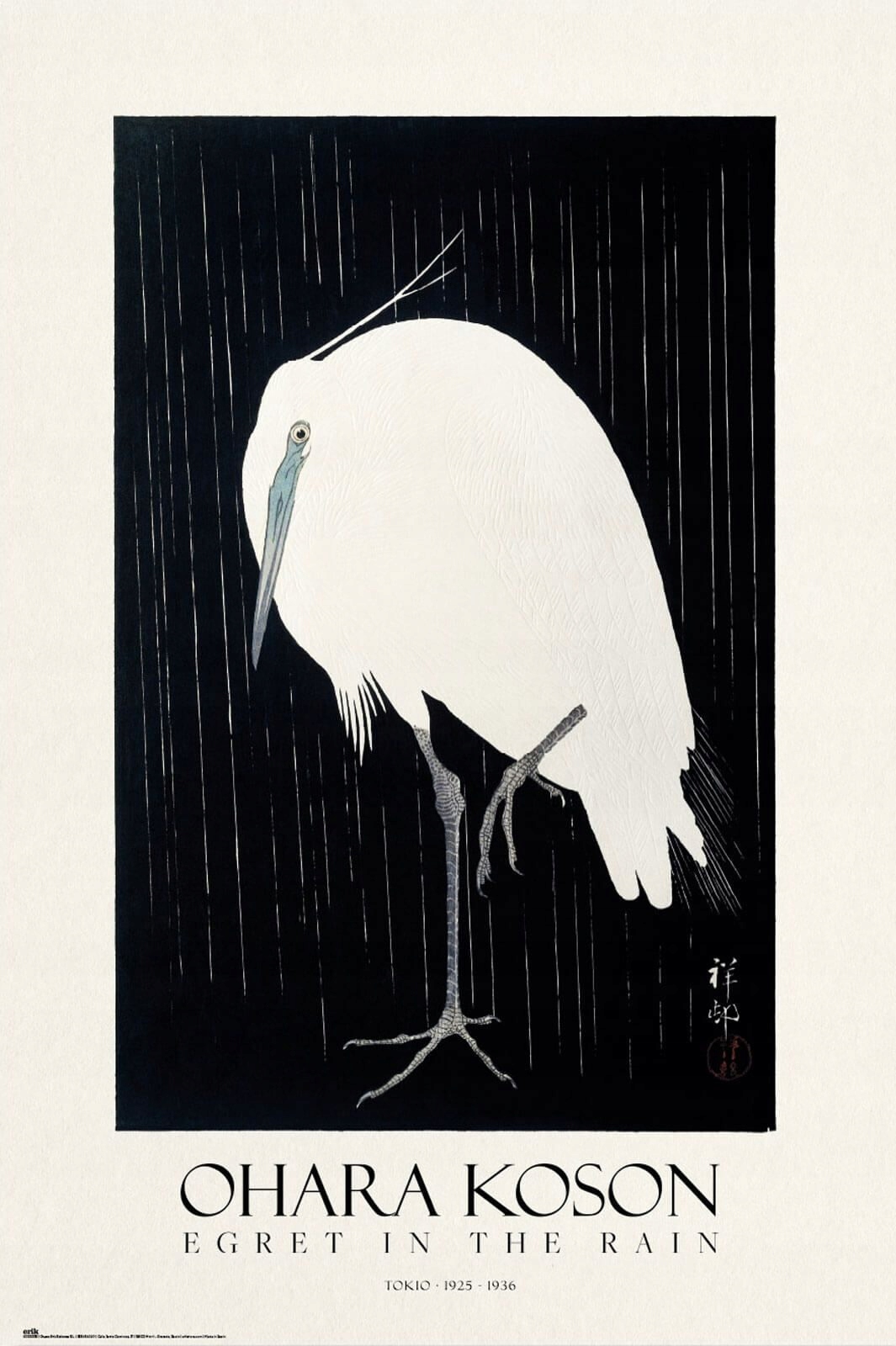 

Ohara Koson Egret In The Rain plakat 61x91,5 cm