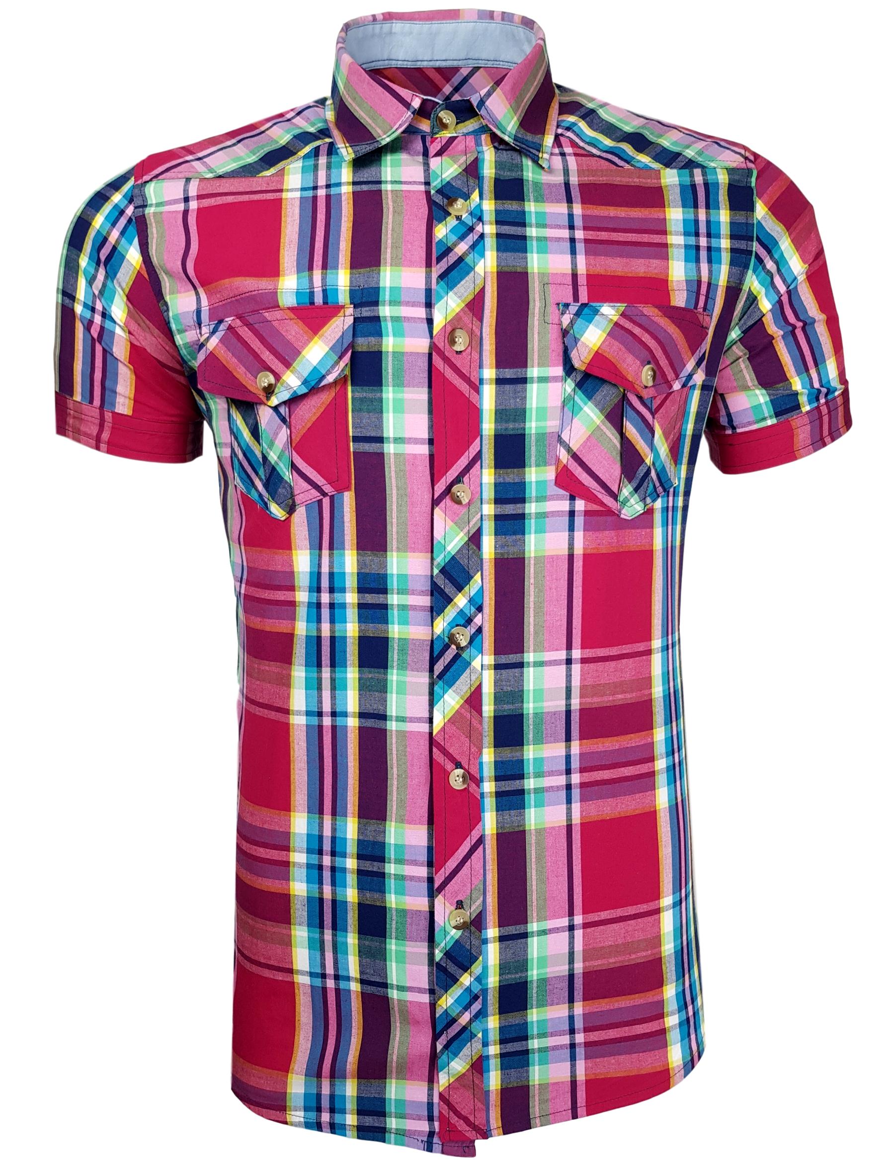 

Koszula Męska Krótki Rękaw _ Krata _ K137 r. XXL