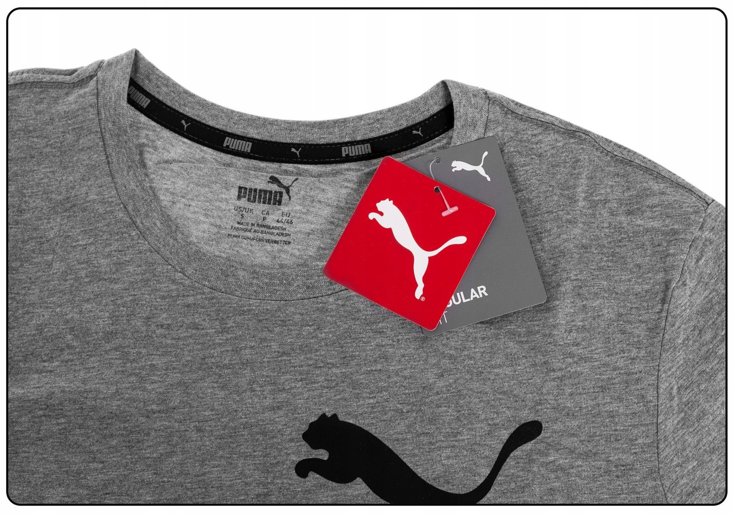 PUMA KOSZULKA MĘSKA T-SHIRT ESS LOGO TEE GRAY r.L Wzór dominujący logo