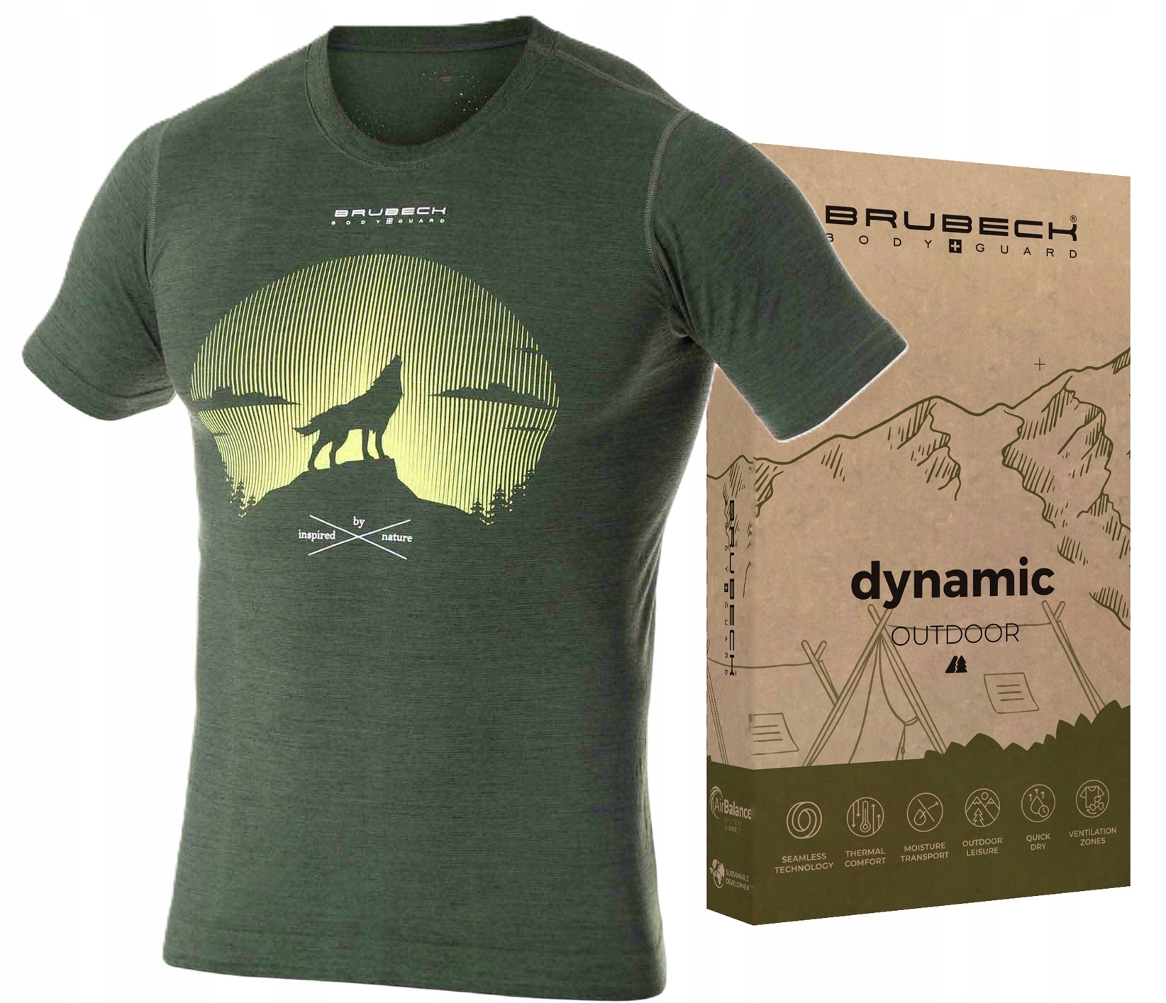 Brubeck Outdoor Męska Koszulka Wełniana Oddychający T-shirt Do Turystyki -M