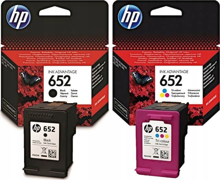 

Zestaw Tuszy Hp 652 czarny+kolor F6V25 oryginalne
