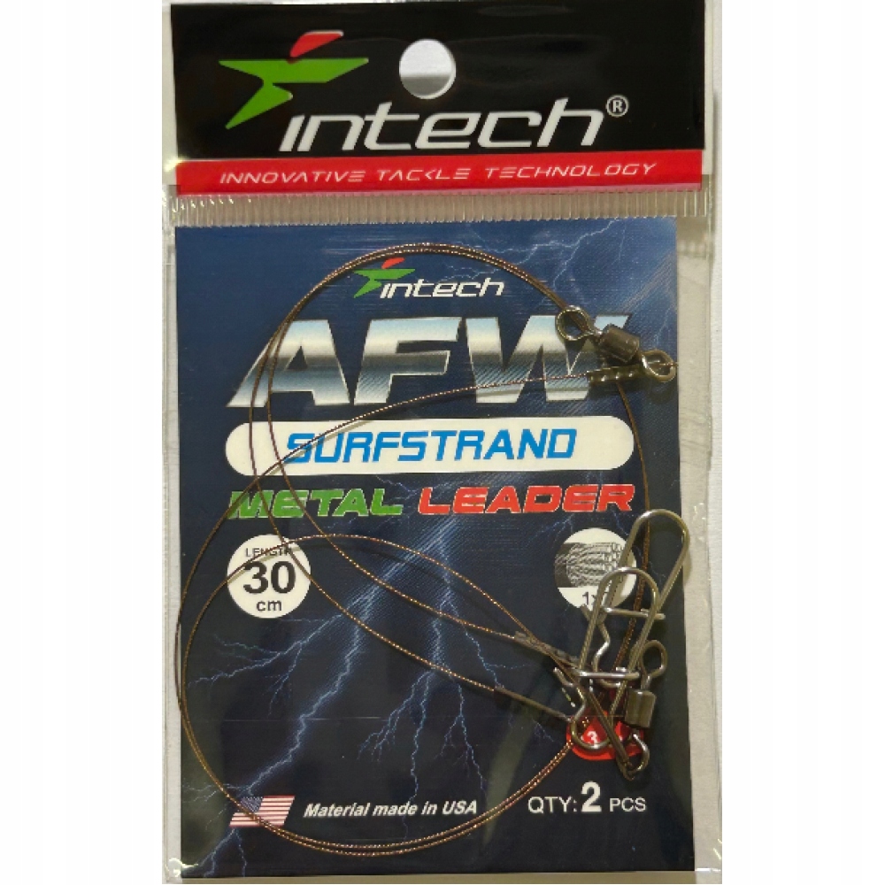 Przypon Intech Afw Surfstrand 1х7 #0.34mm/30lb/13.5kg. 30cm. 2szt