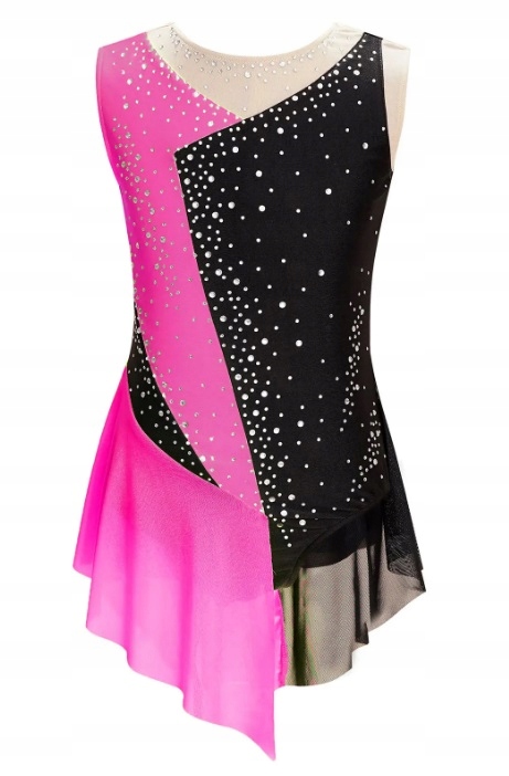 Body Tunika Šaty Balet Akrobacie Kostým Gymnastika Fluo Růže 170/176