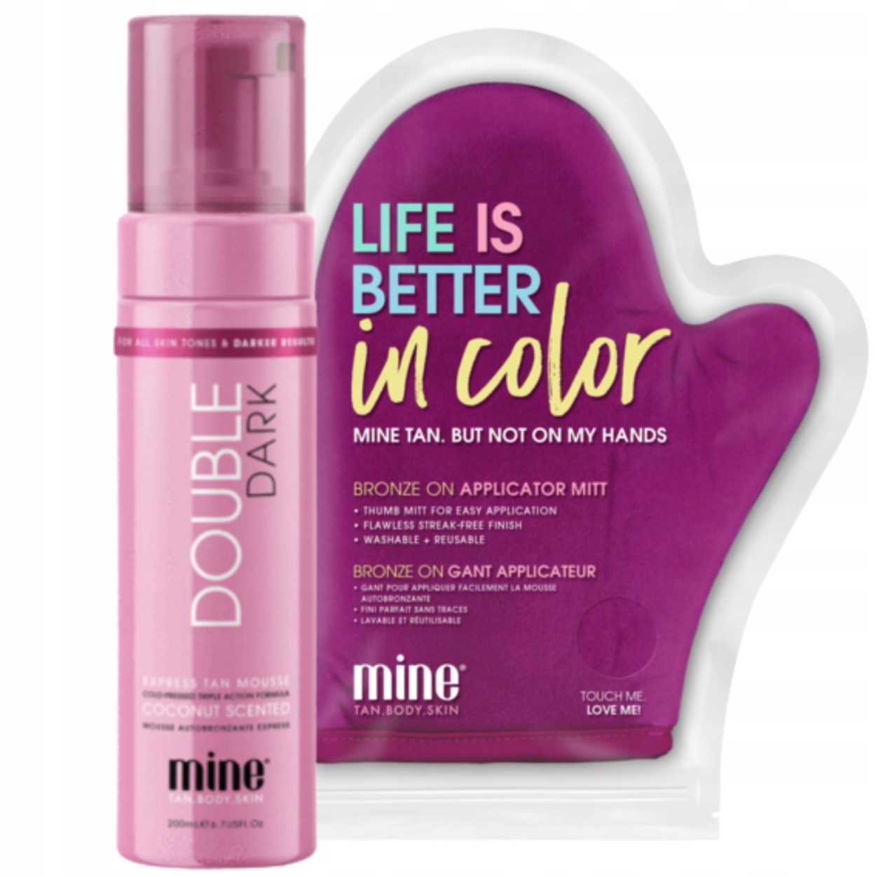 Samoopalovací pěna Bronzující 200 Ml MineTan Double Dark Rukavice