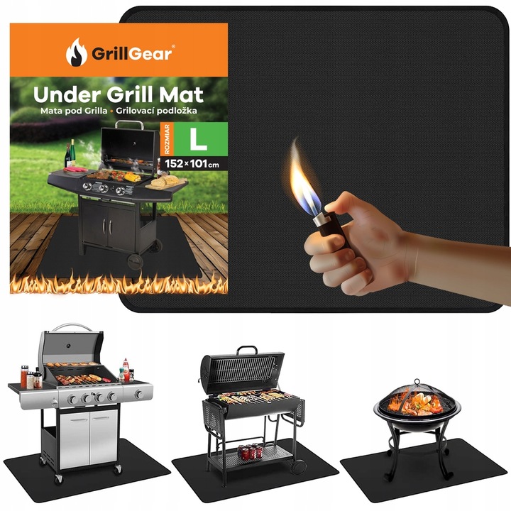 Podložka se hodí pod Gril Jamestown Maddox 3+1 13,5 kW Ochrana Terasy 152 x 101 cm