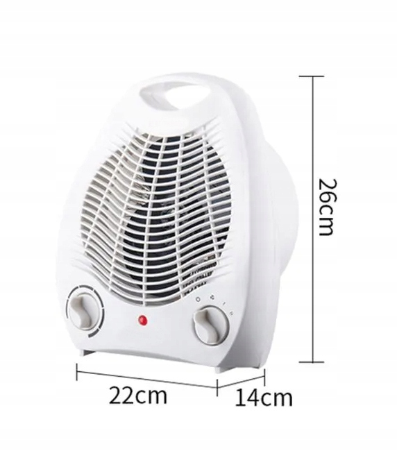 FARELKA MOCNY GRZEJNIK TERMOWENTYLATOR ELEKTRYCZNY TERMOSTAT 2000W PIECYK Kolor dominujący biały