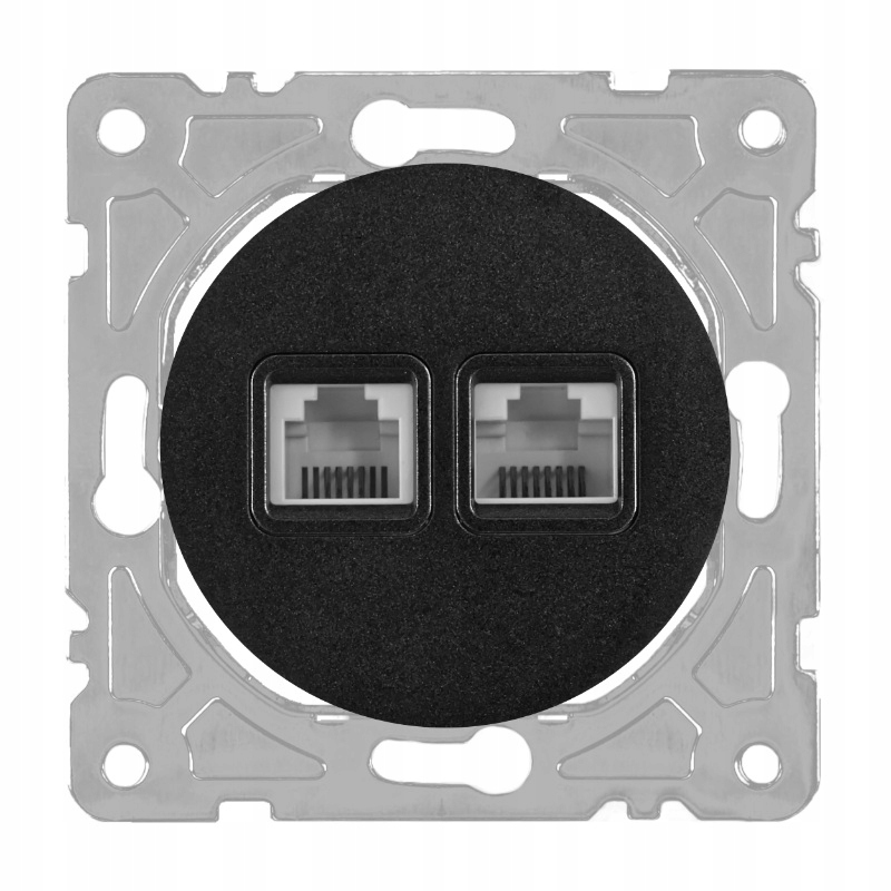 

Gniazdo komputerowo-telefoniczne, czarne, Oval