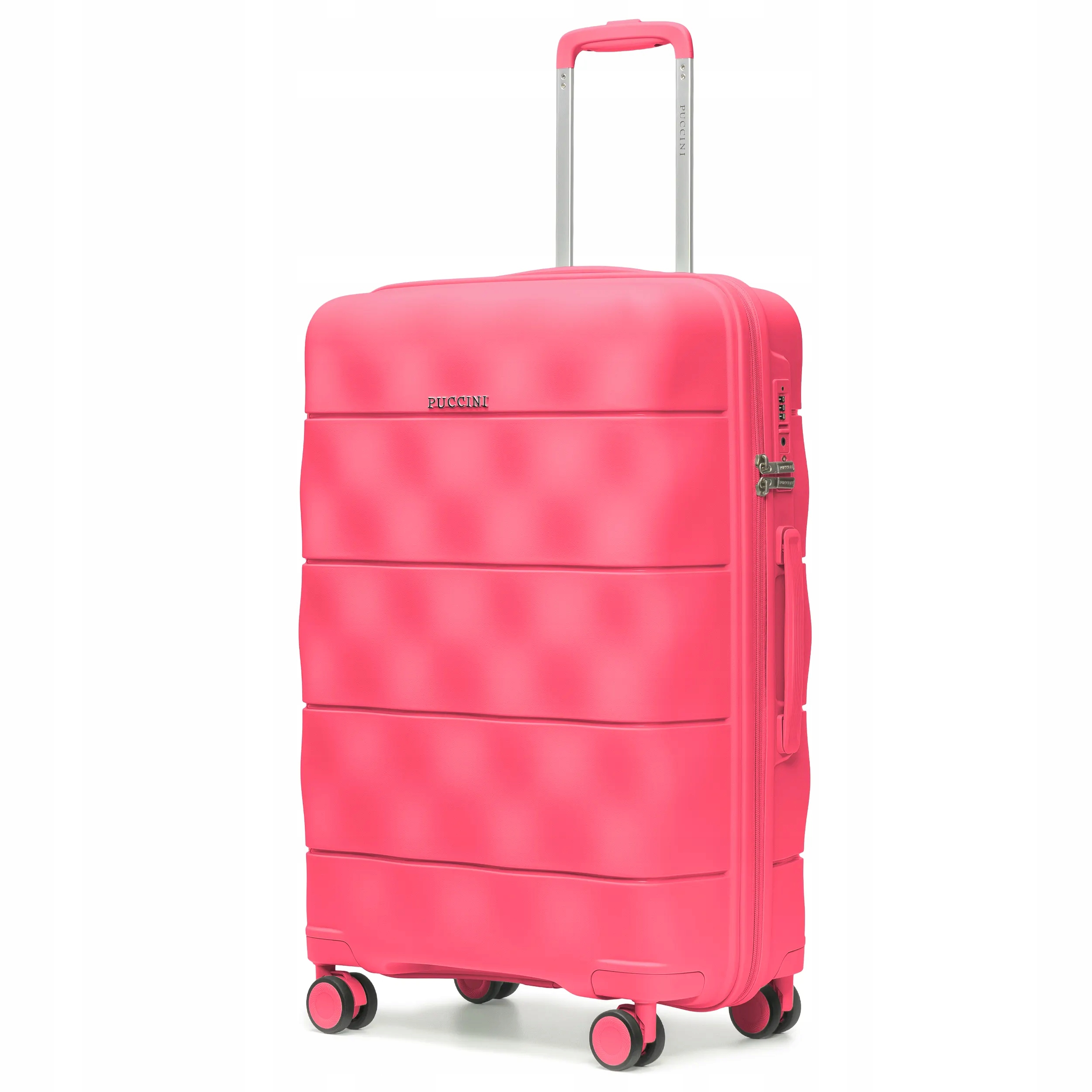 Puccini Walizka Średnia Podróżna Lekka Polipropylenowa Różowa PP026B-9C