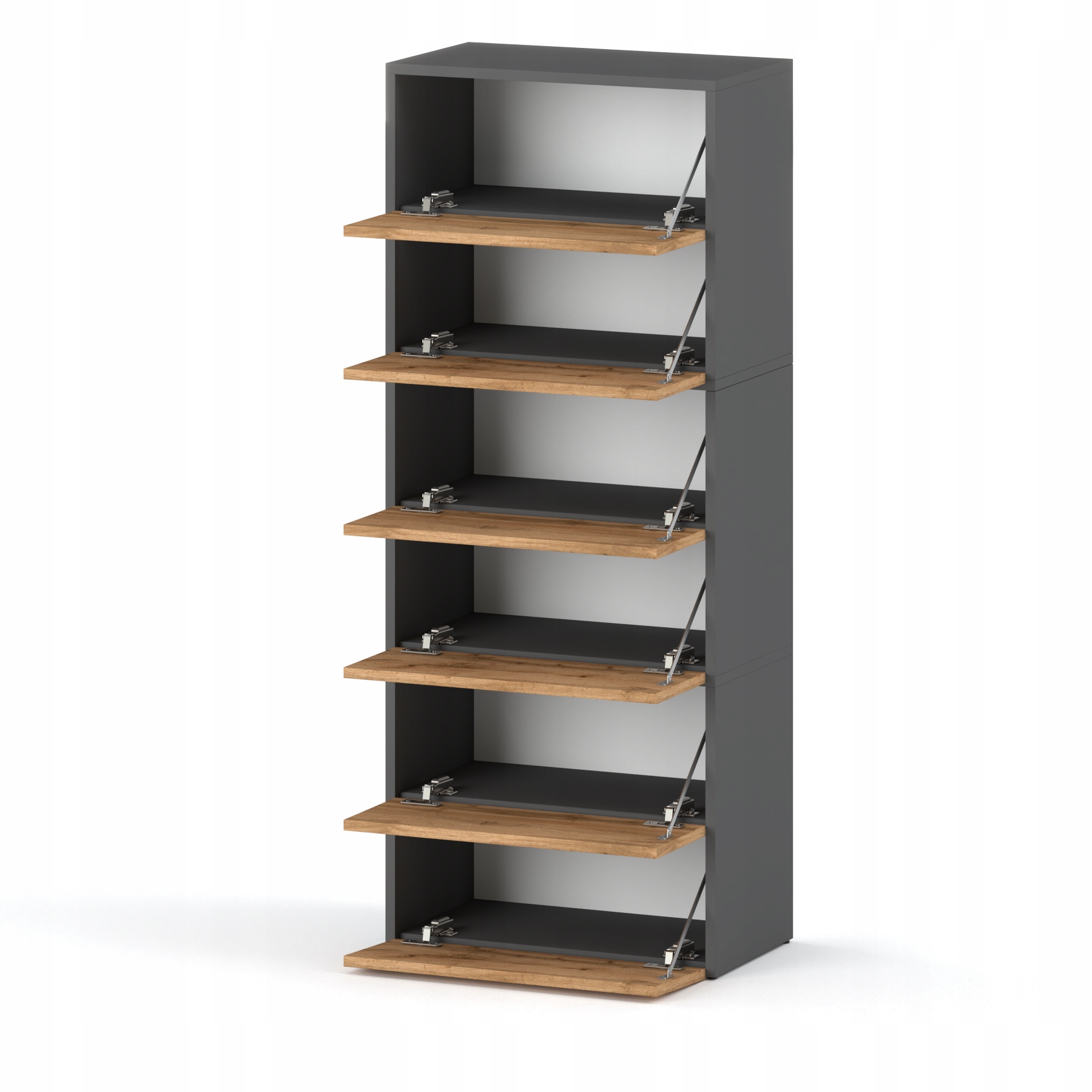 SZAFKA NA BUTY WĄSKA WYSOKA MODUŁOWA SZARY DĄB WOTAN | MEBLE DO PRZEDPOKOJU EAN (GTIN) 5905123200410