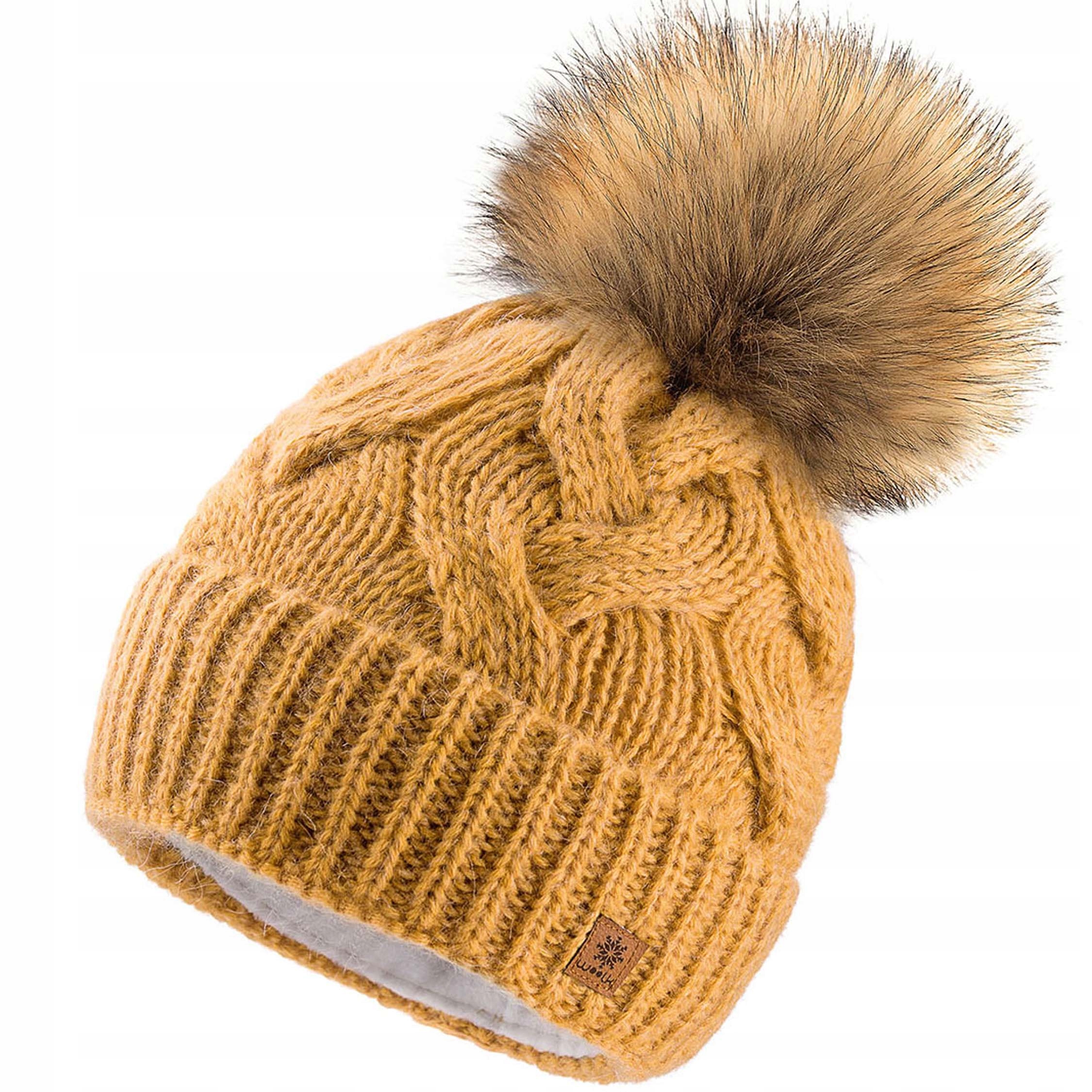 

Zimowa Czapka Ciepła z pomponem Woolk Kama