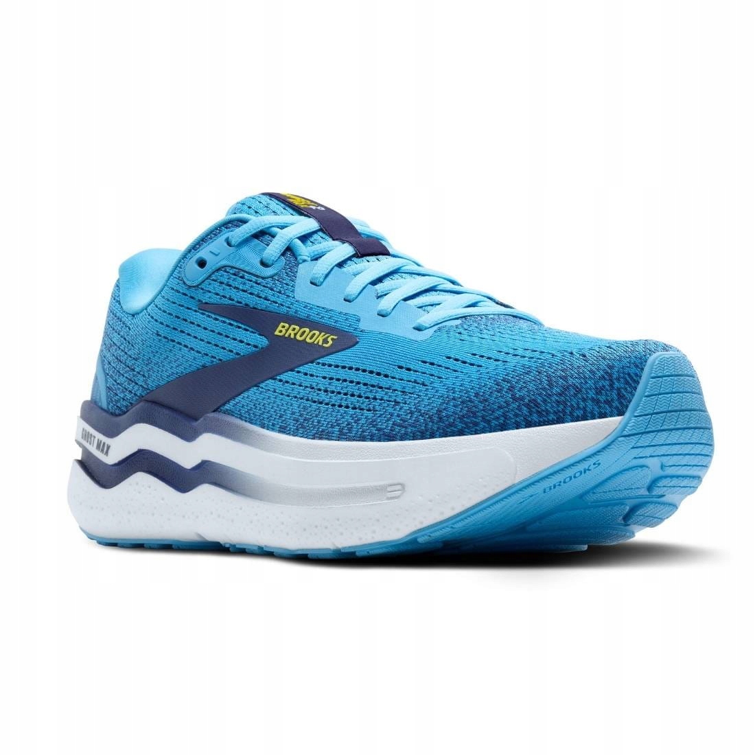 Męskie buty do biegania Brooks Ghost Max 2 - Bonnie Blue/Blue Ribbon/Yellow Rozmiar 46