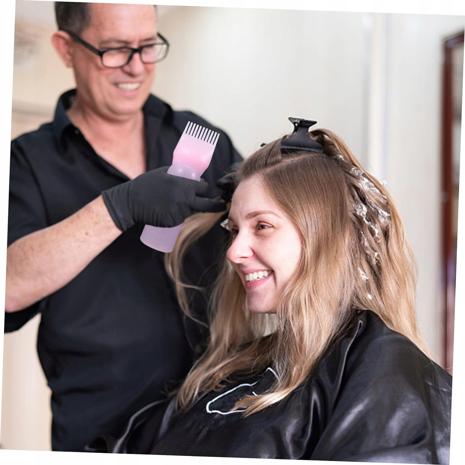 APLIKATOR BUTELKA Z GRZEBIENIEM DO NAKŁADANIA FARB ODŻYWEK WCIEREK Marka bez marki