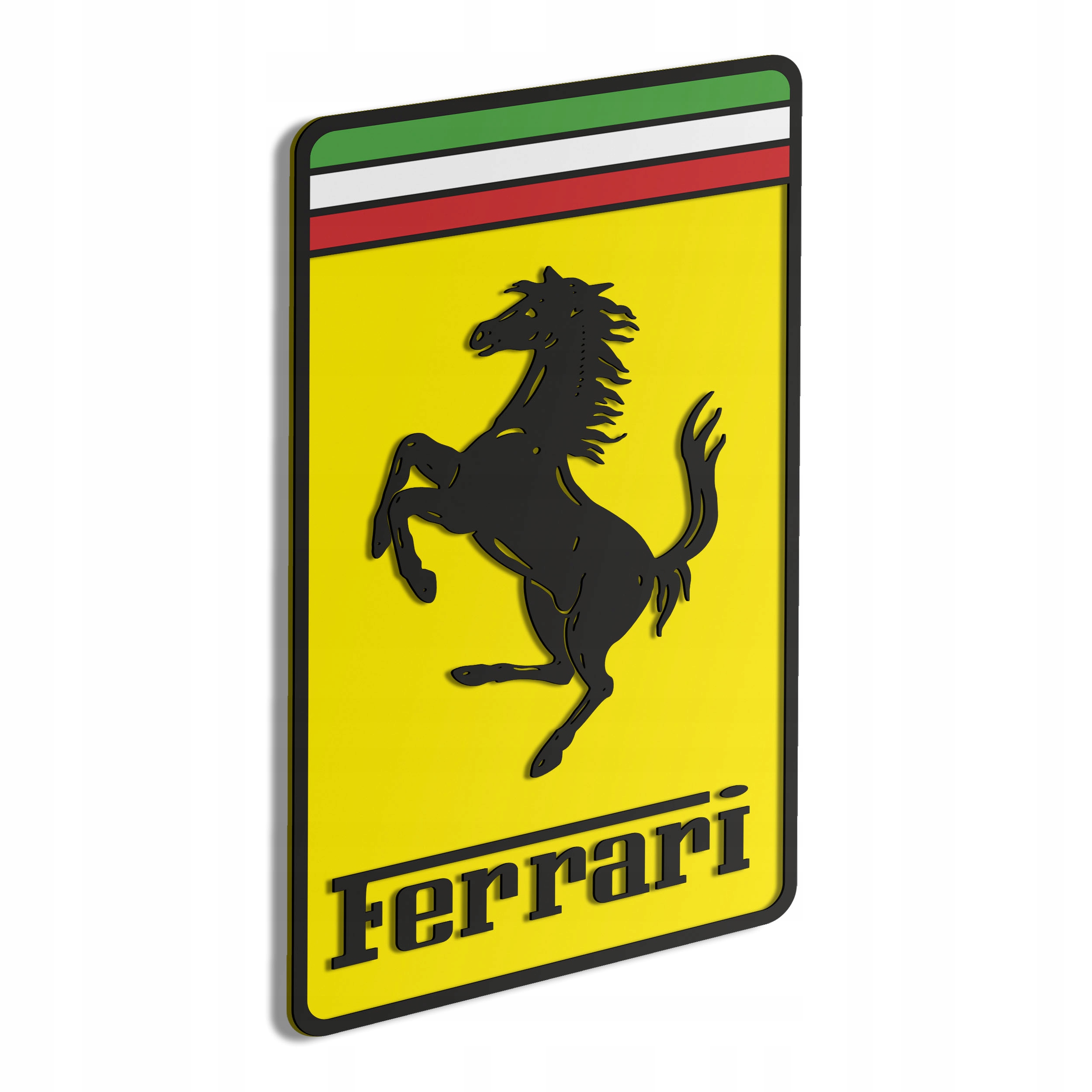 Dřevěný obraz 3D Logo Ferrari Nástěnná Dekorace Dárek