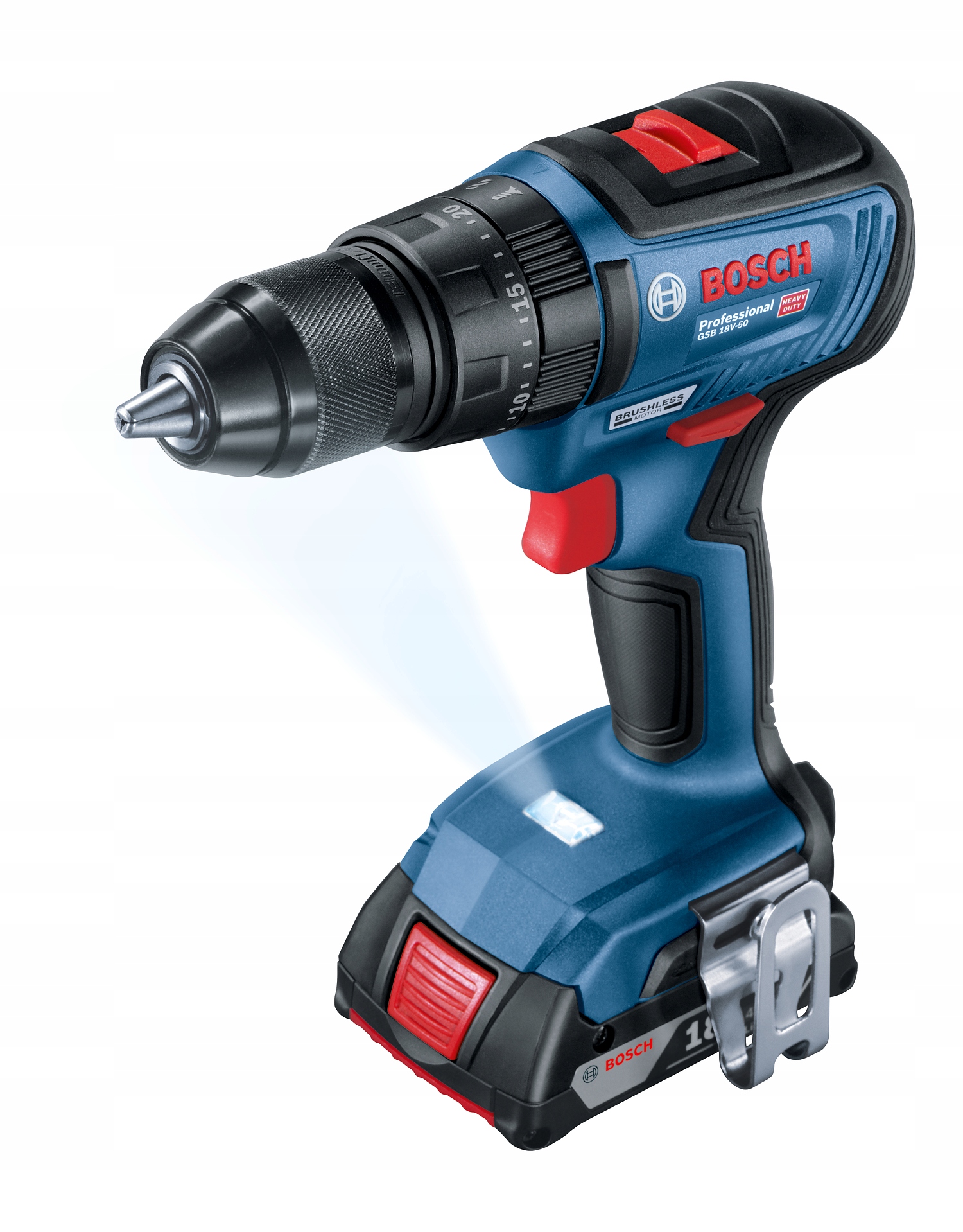 Bosch Professional Wiertarko-wkrętarka udarowa Gsb 18V-50 18V 2x2,0 Ah