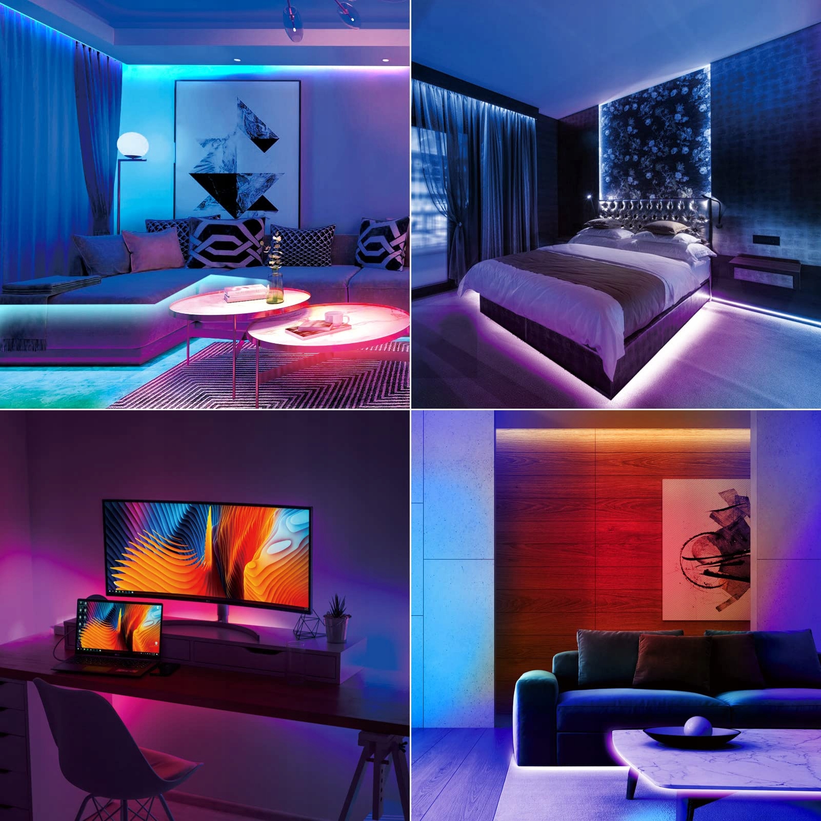 Led pásik Cob 4 m Rgb Neon Farebný Set Smart Wifi Android iOS Hudobný