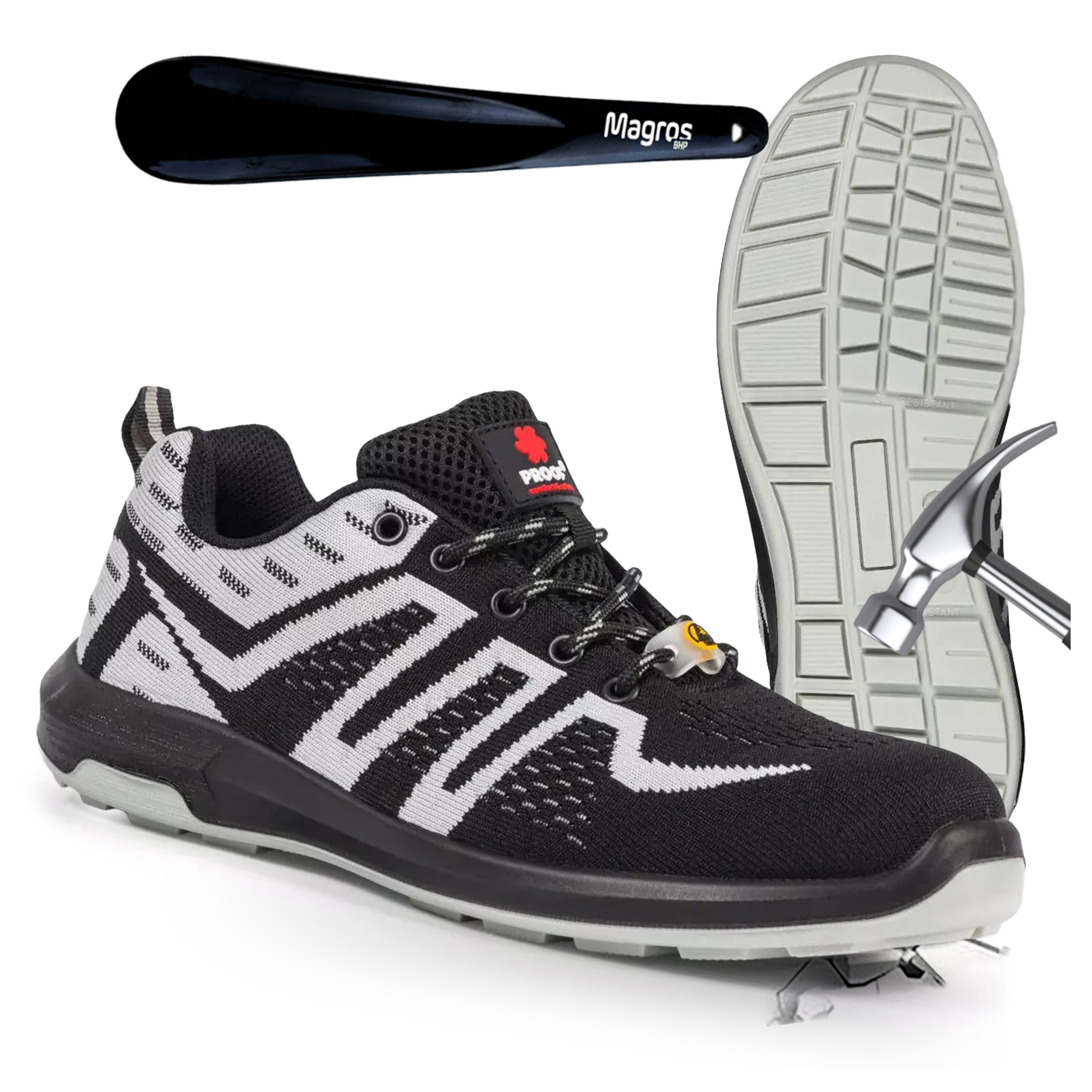 Pánské sportovní ochranné pracovní boty Adidas s zdvihem Bozp Kaps5 S1 Esd