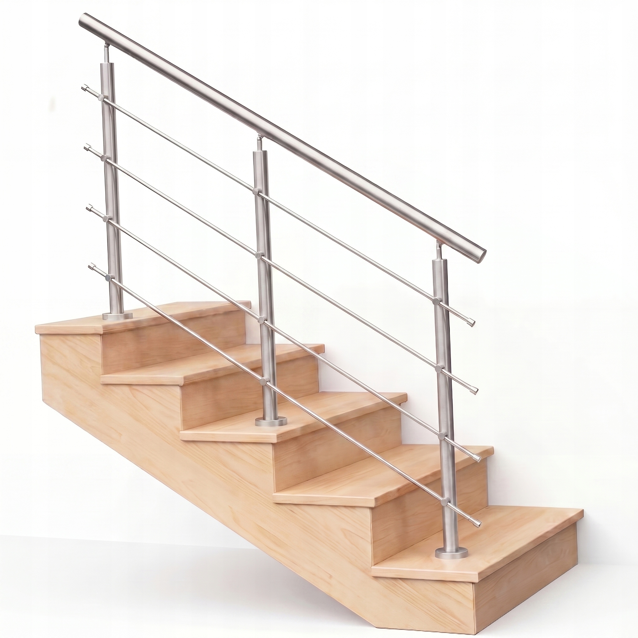 Barierka Na Schody Balustrada Balkonowa 200CM, Ø42,4/4x Ø12MM, Szlif