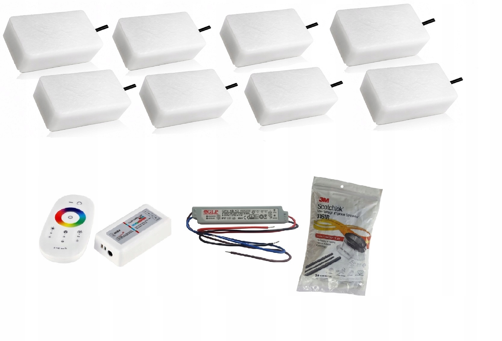 Zestaw 8 X Świecąca Kostka Brukowa Led Rgb 10x20
