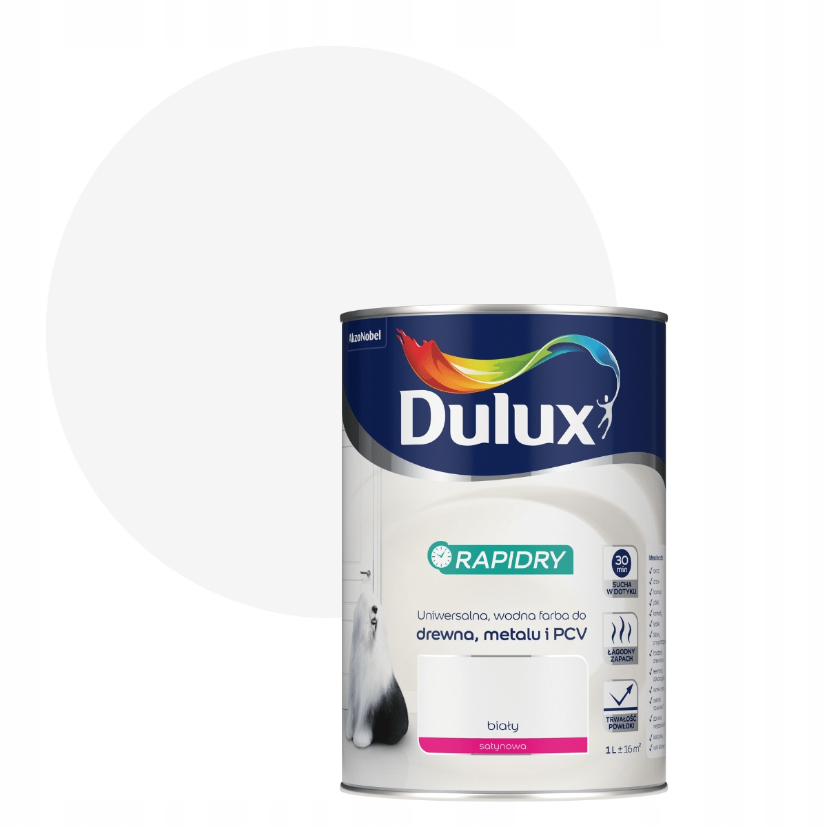 

Dulux Rapidry Farba Szybkoschnąca 1L Biała Satyna