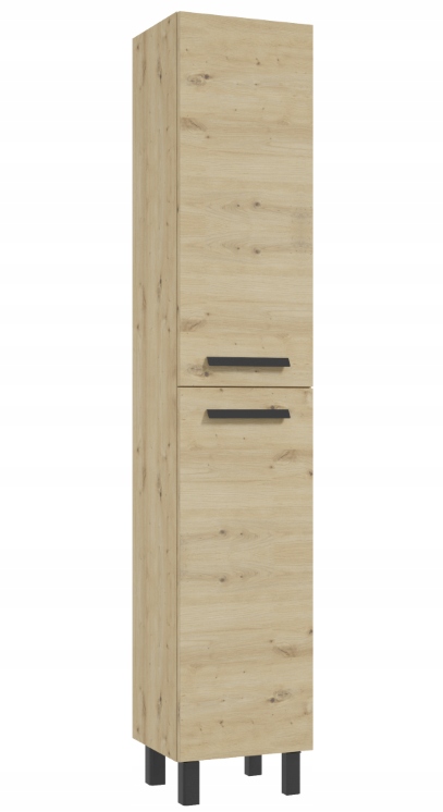 Stojanový koupelnový sloupek 185 x 35 cm Dub artisan, 4 police, s tlumením dovírání