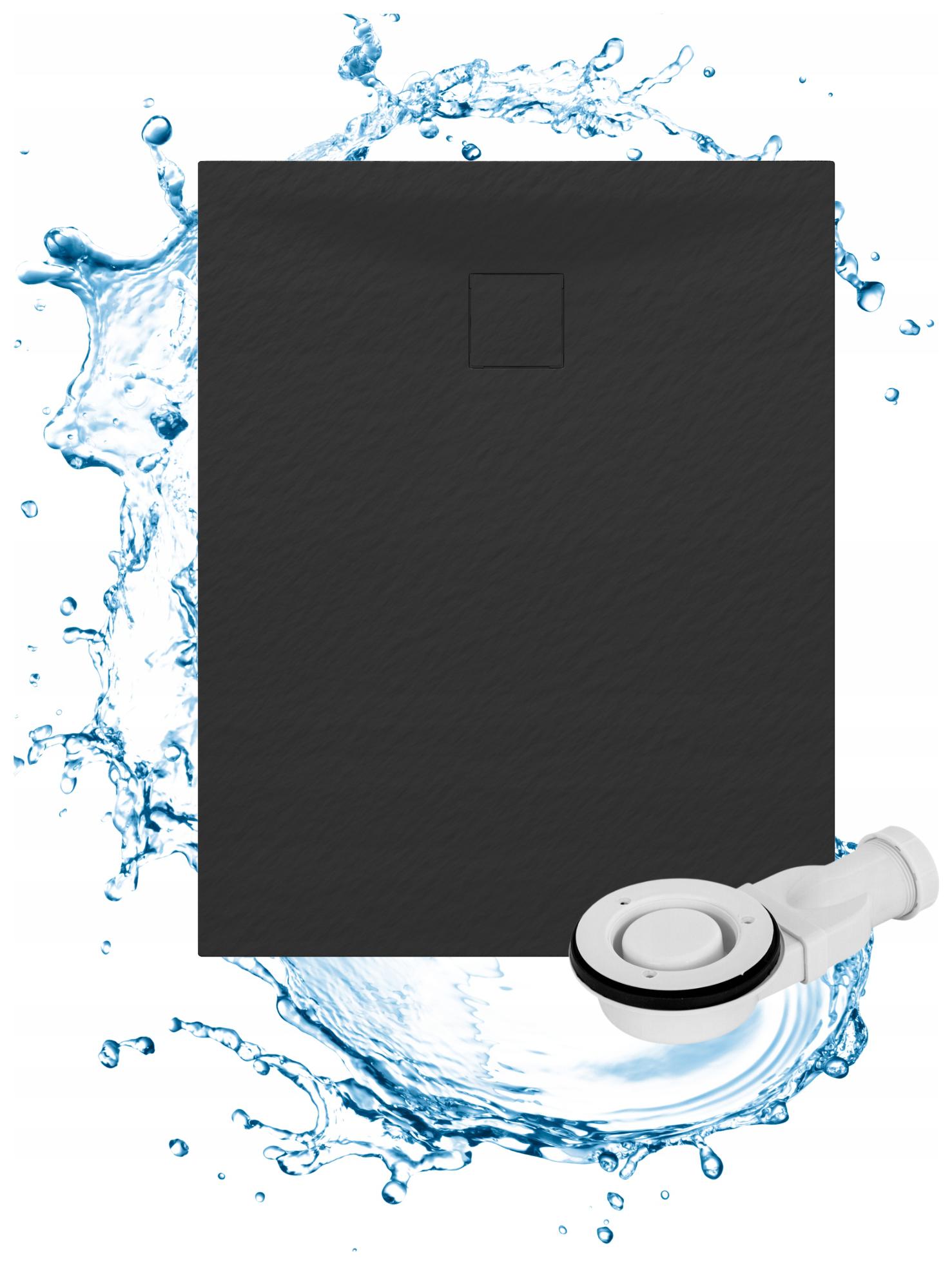 Sprchová Vanička Obdélníková 100x80 CM Černá Smc Kompozit Teja