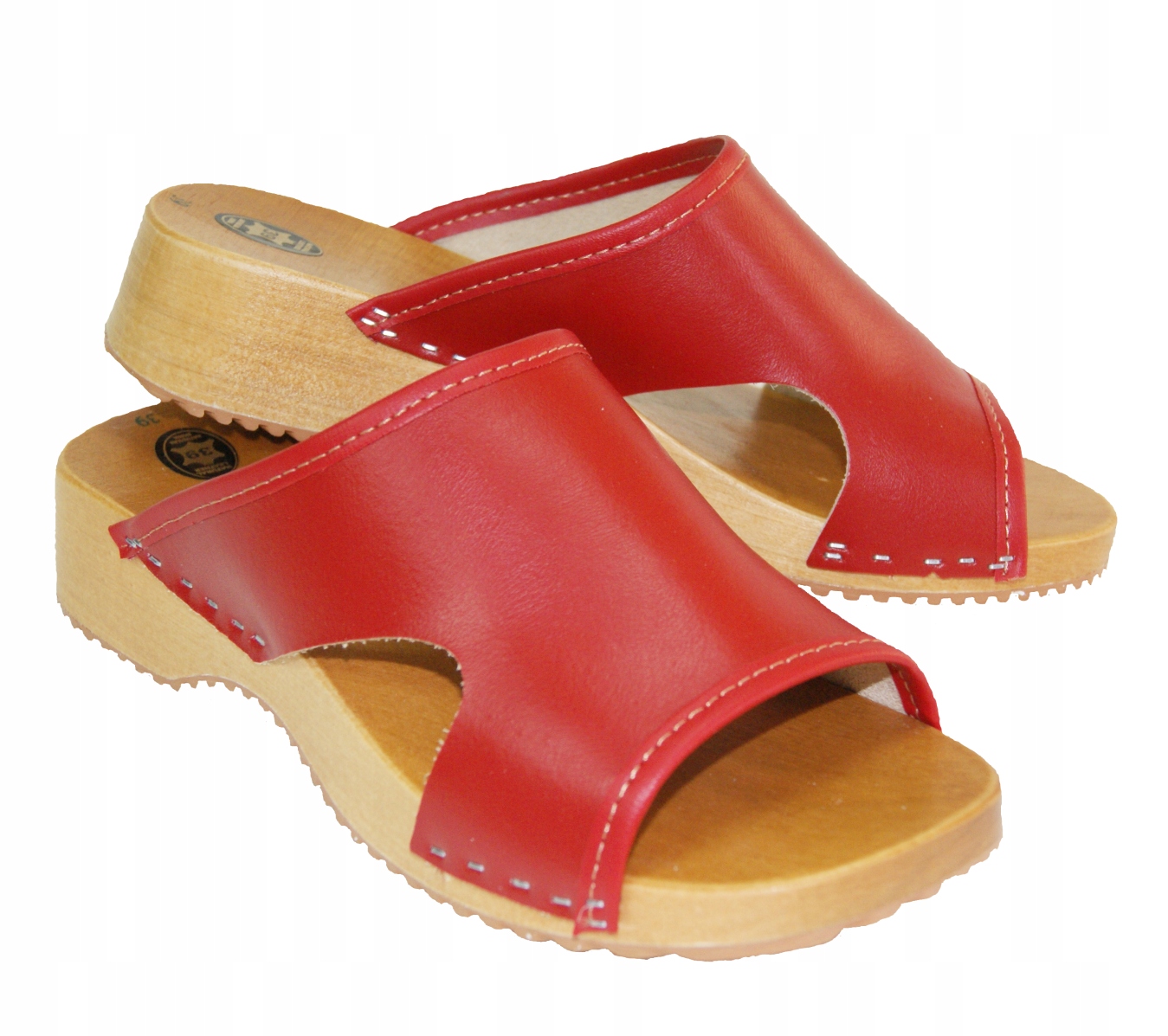 Drewniaki klapki ze skóry naturalnej! (pajaki)37