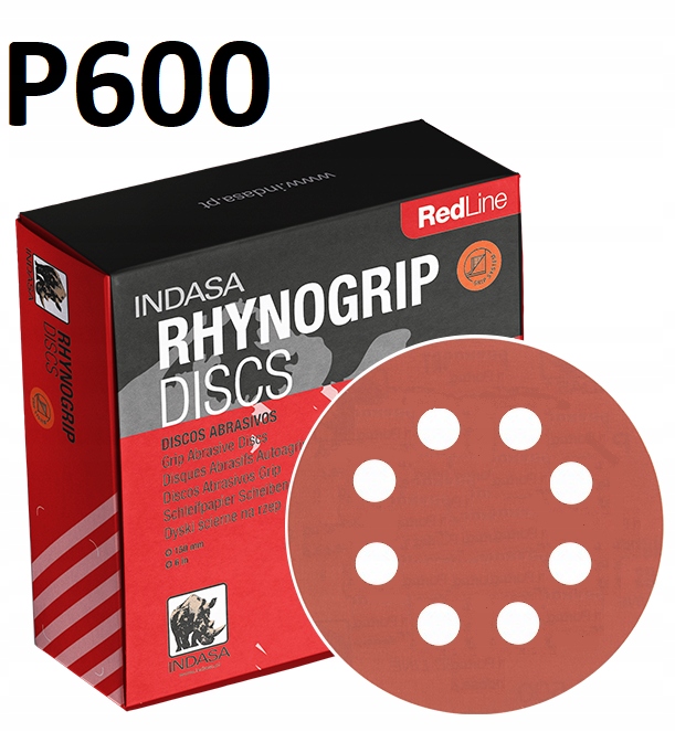 

Indasa Red Krążki Ścierne Rzep 125mm 8H P600 10x