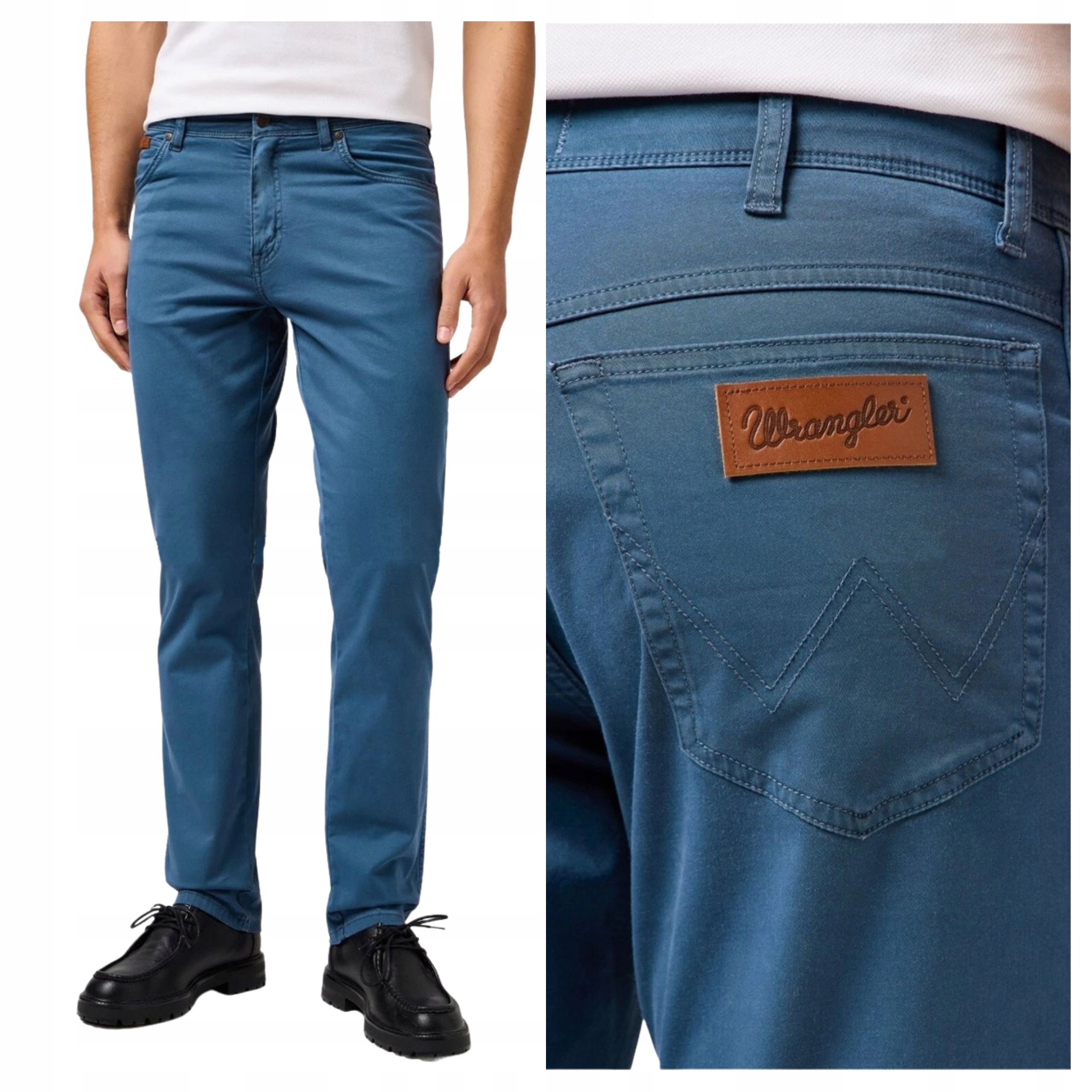 Pánské kalhoty Wrangler Texas Slim Fit Jeans Dark Dusty Blue W32 L34