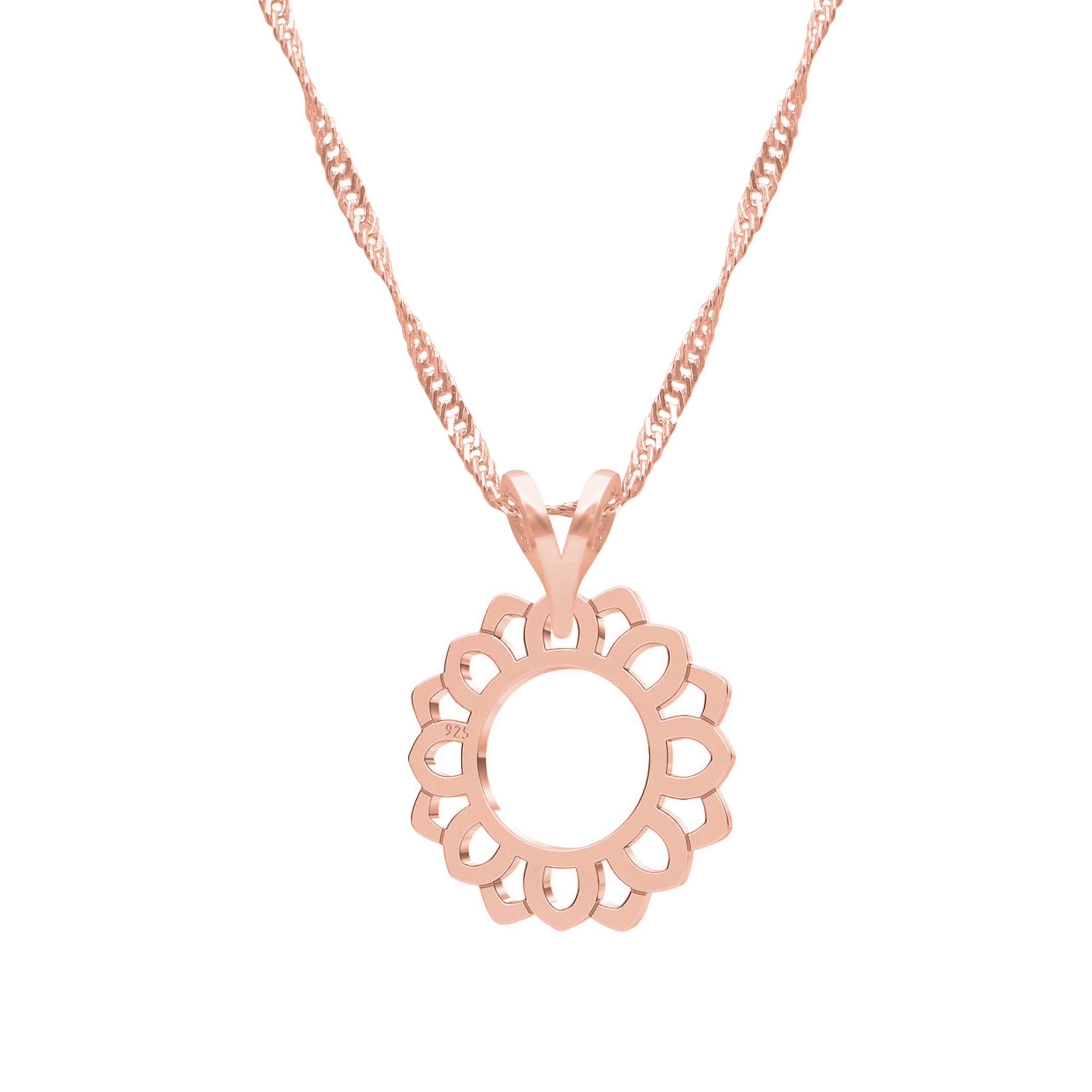 Řetízek zlatý náhrdelník 925 Rozeta Květina