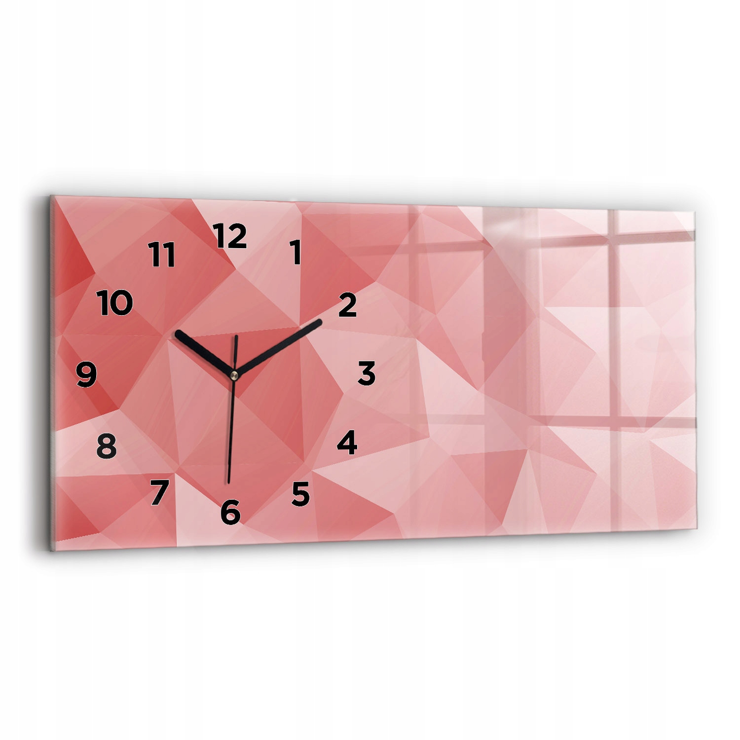 Velké skleněné hodiny do bytu S Potiskem Trojúhelníky abstrakce 60x30 cm