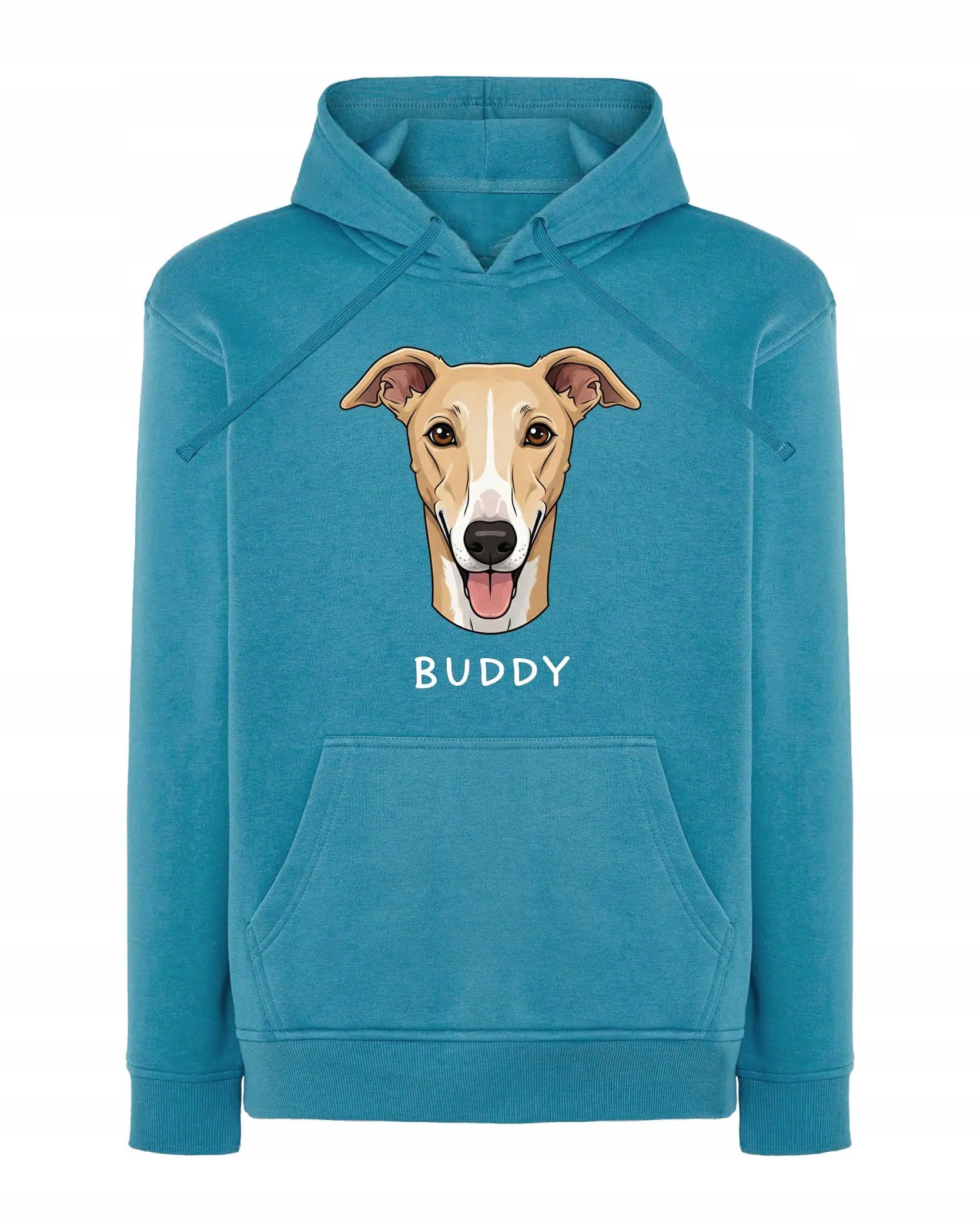 Mikina s kapucí Chart Personalizovaná Pupil Pes Světle modrá L