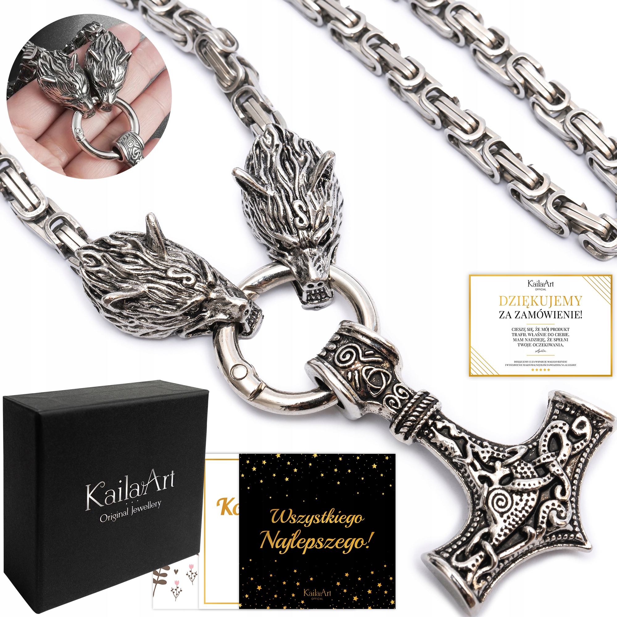 Vikingský Náhrdelník Medailon Zaklínač Škola Vlka Vlk Ocel Chirurgická 316L