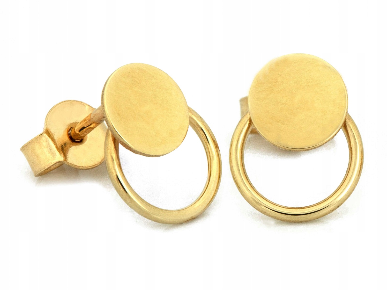 Dámské zlaté náušnice 585 na tyčinku 1,15g, značkové, moderní od klenotníka